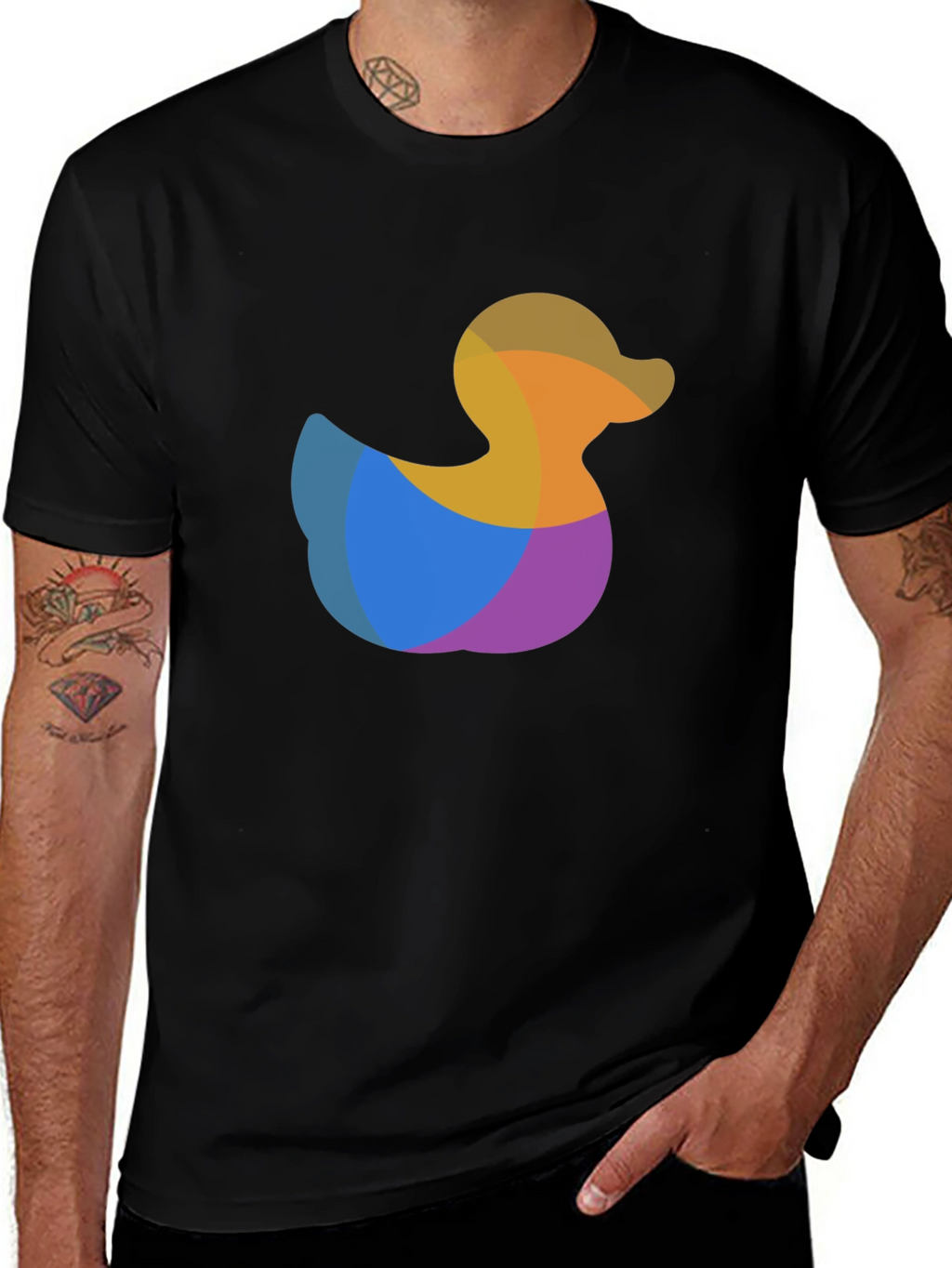 Duck Graphic Tee - Stylish Black Cotton T-Shirt