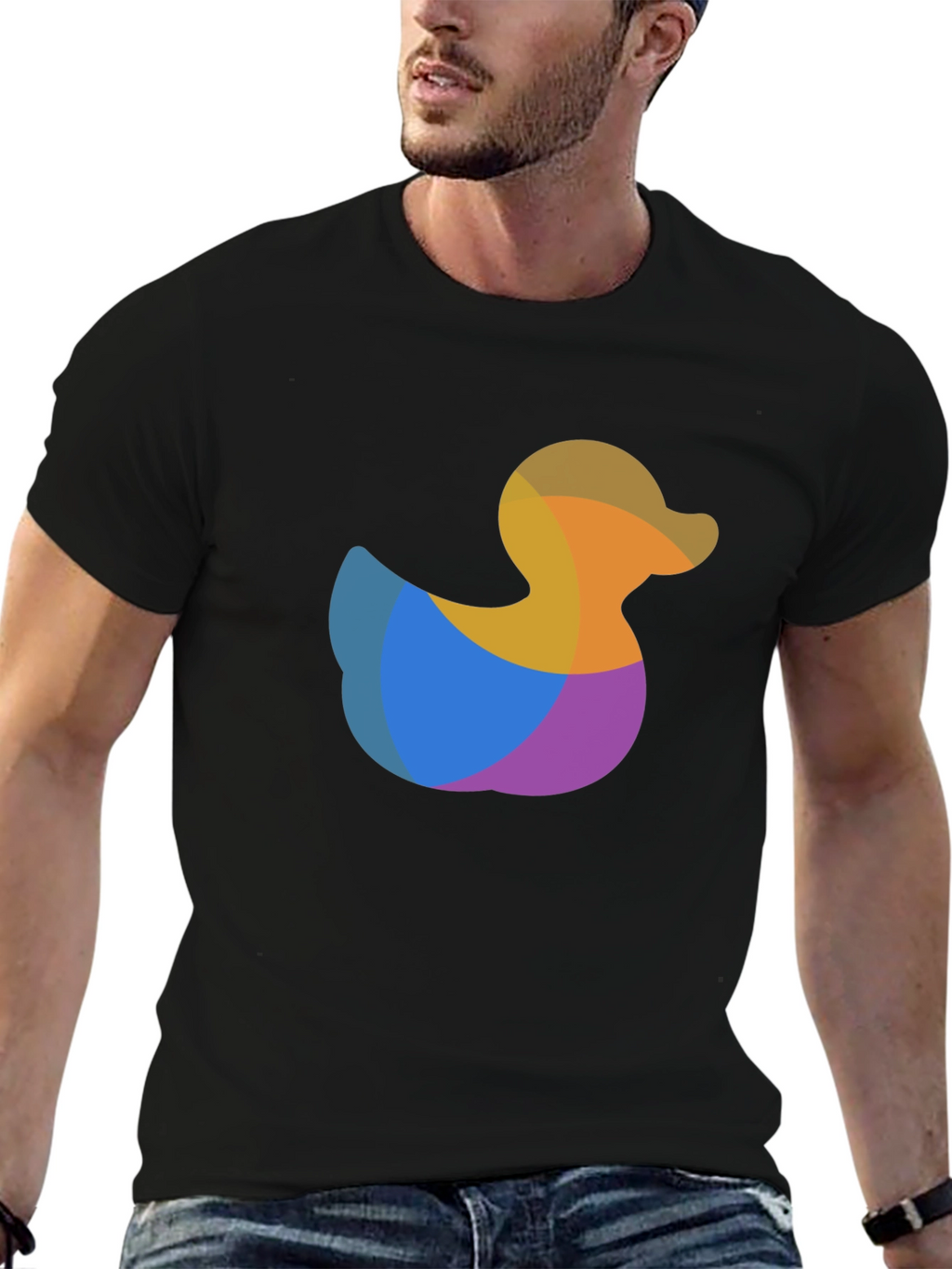 Duck Graphic Tee - Stylish Black Cotton T-Shirt