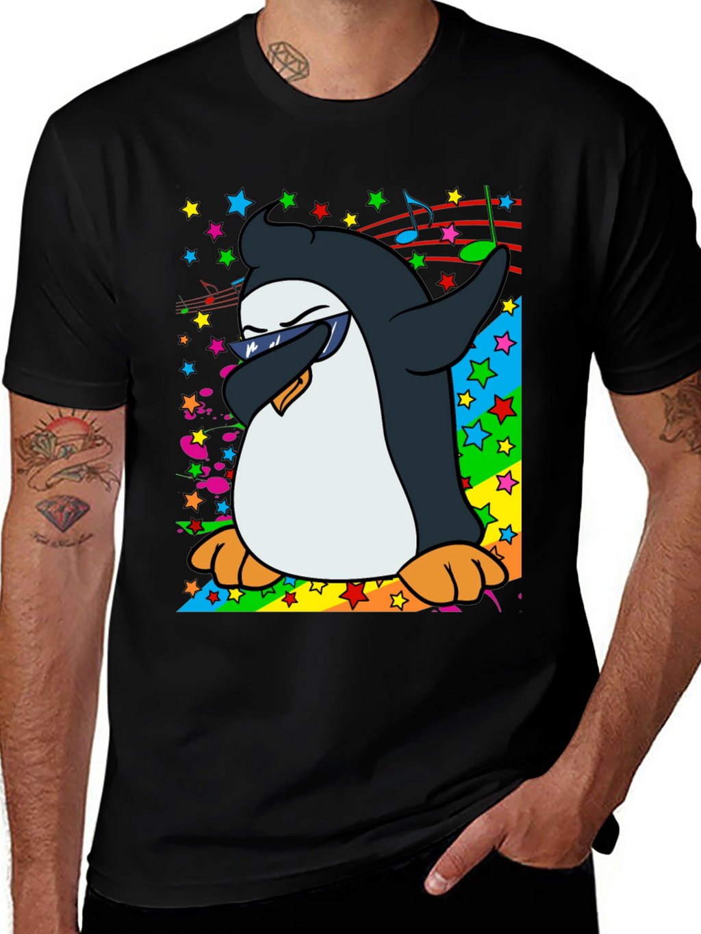 Dabbing Penguin Graphic T-Shirt