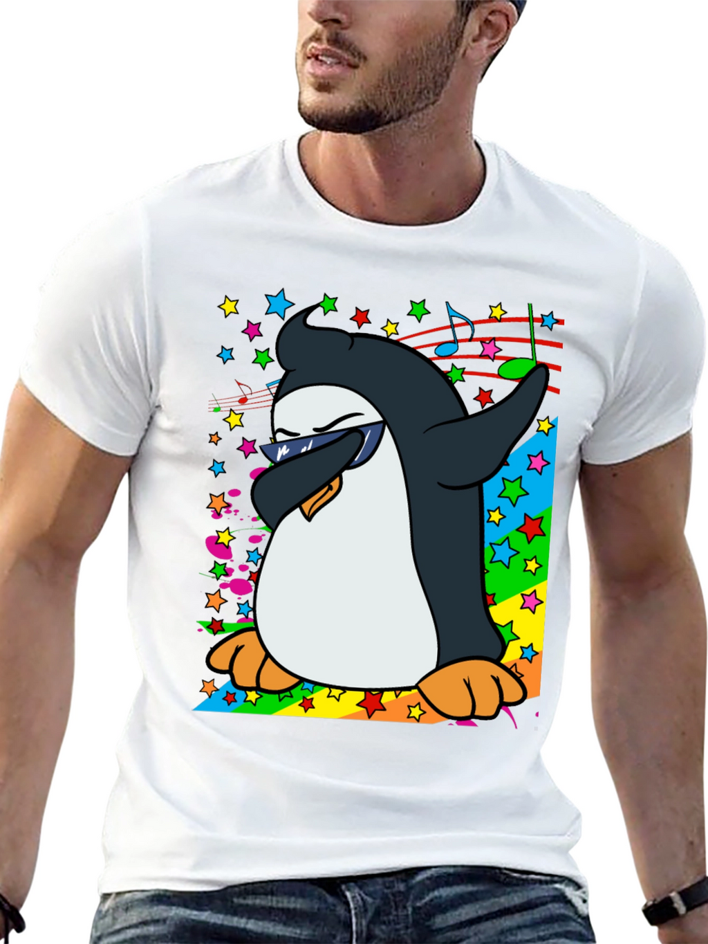 Dabbing Penguin Graphic T-Shirt