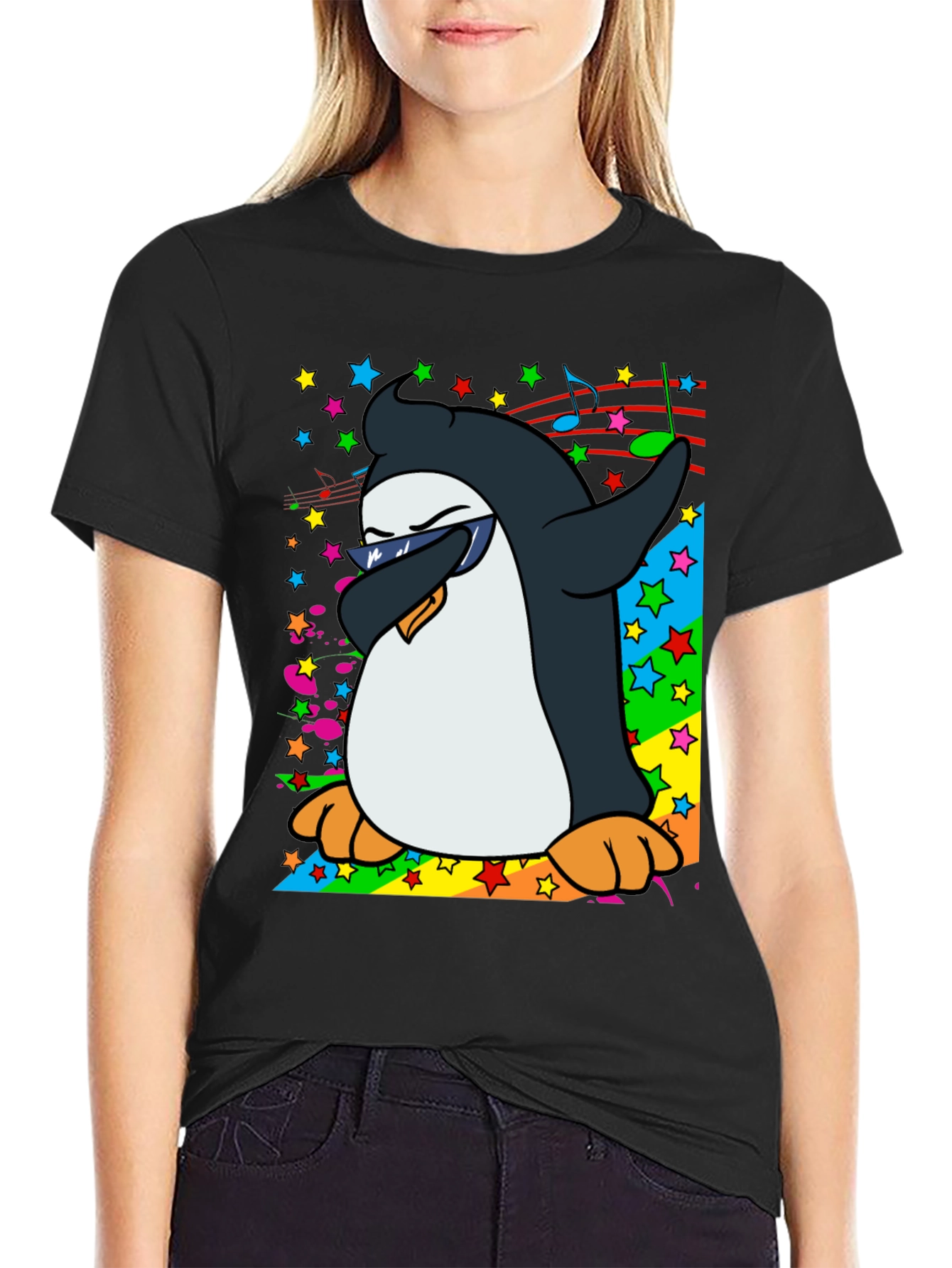Dabbing Penguin Graphic T-Shirt