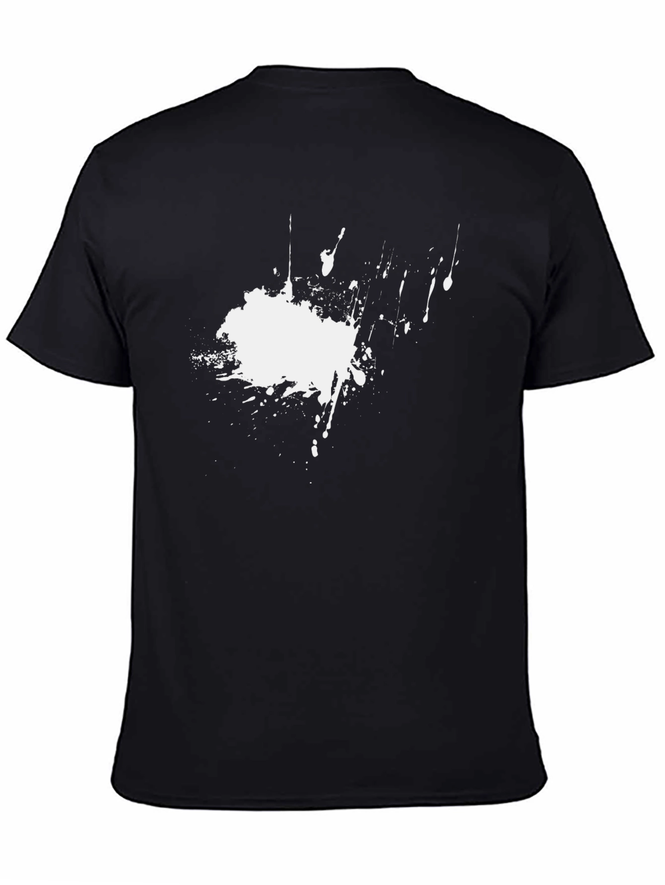 Abstract Splatter Print Black T-Shirt