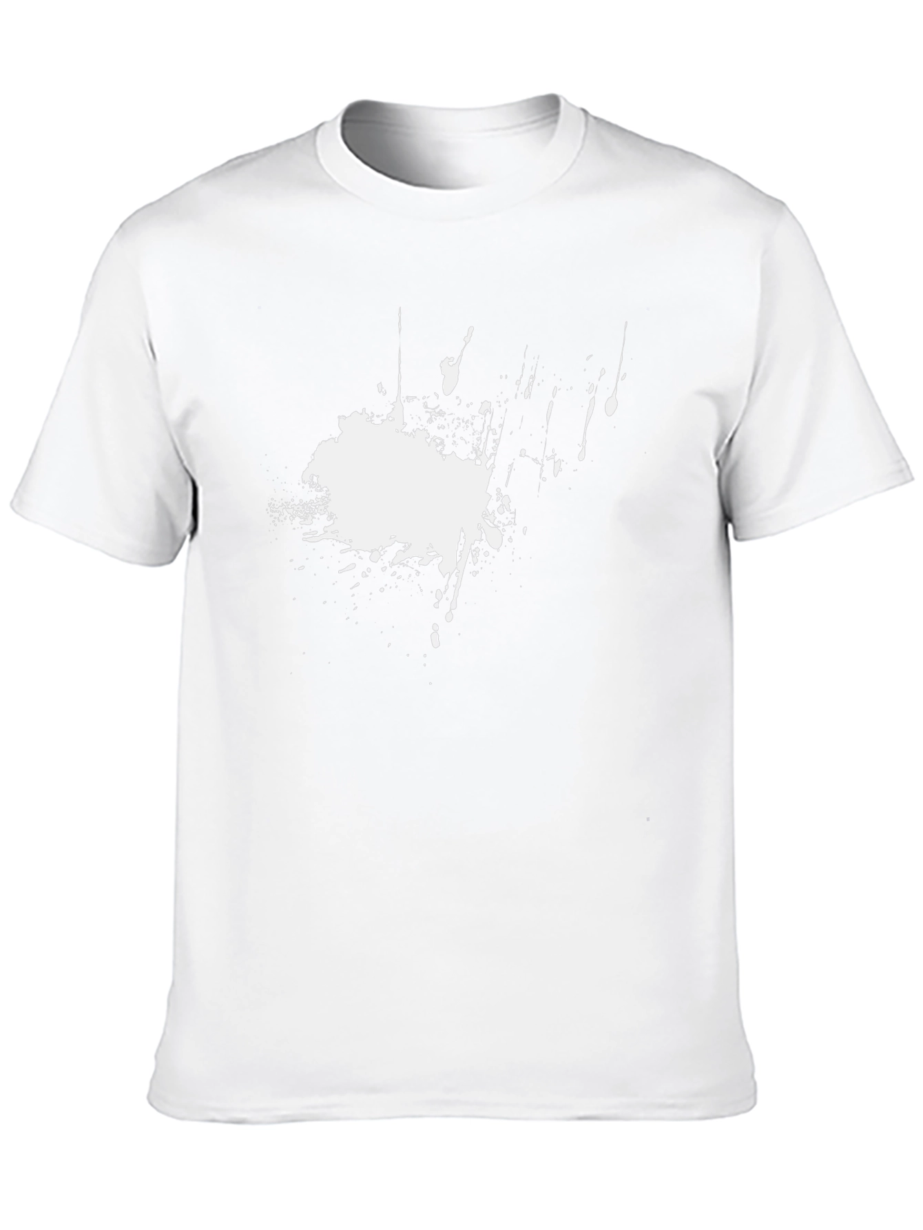 Abstract Splatter Print Black T-Shirt