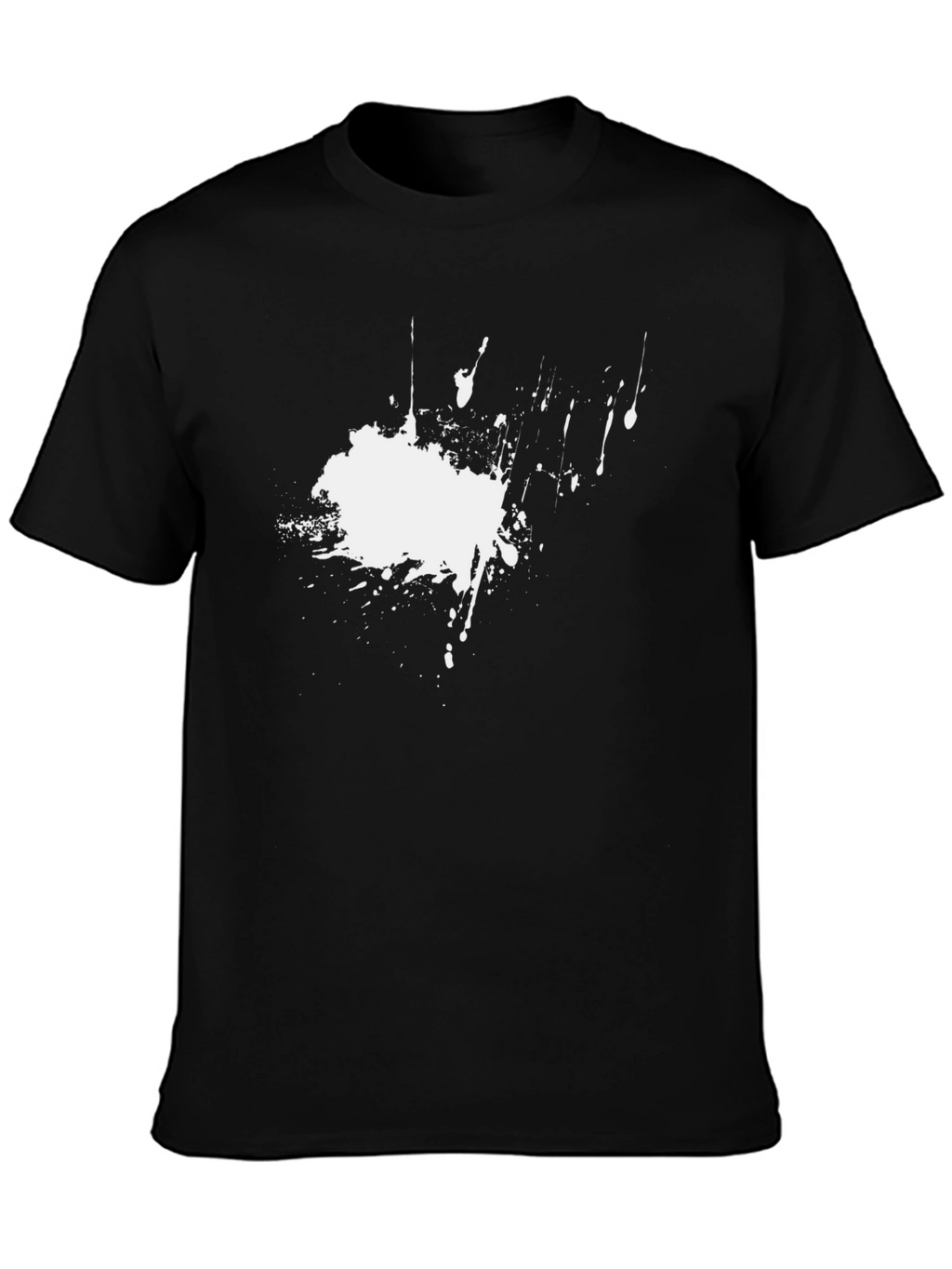 Abstract Splatter Print Black T-Shirt