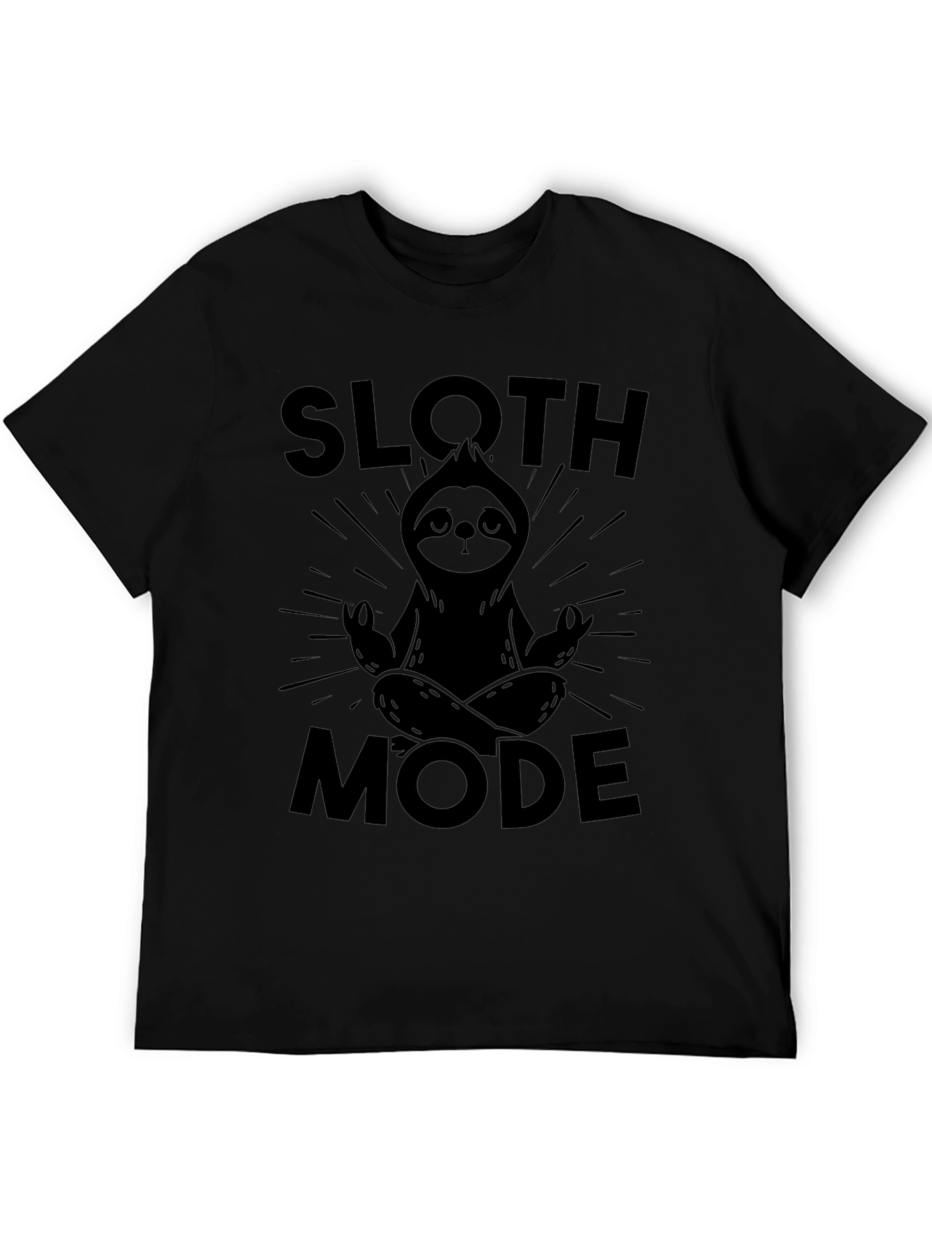 Sloth Mode Black Graphic T-Shirt