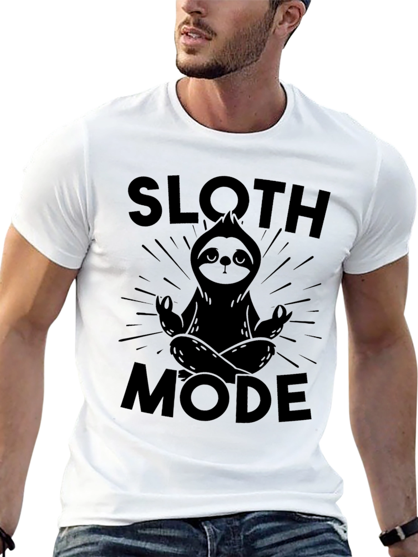 Sloth Mode Black Graphic T-Shirt