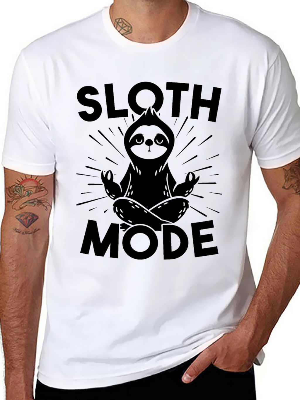 Sloth Mode Black Graphic T-Shirt