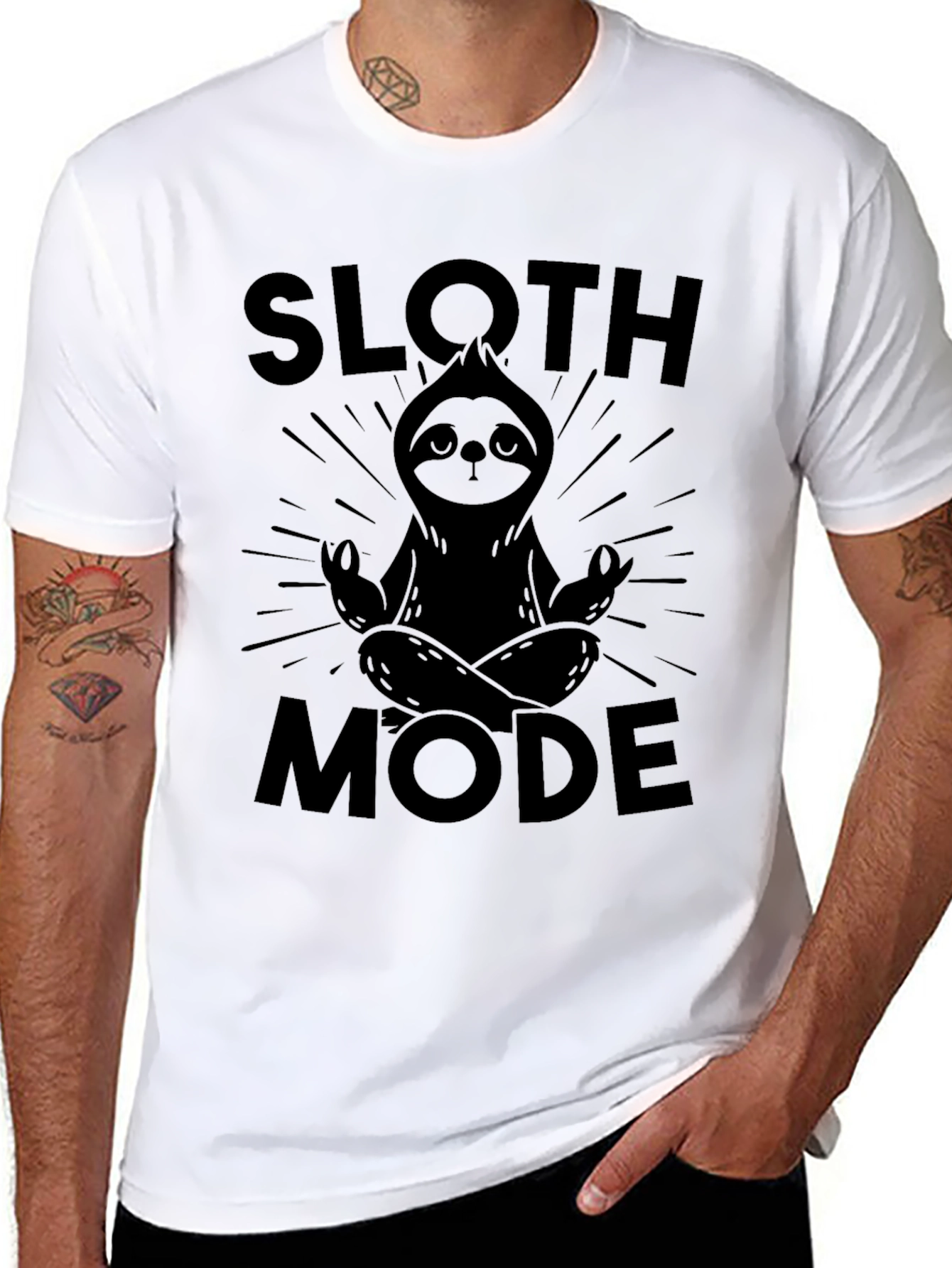 Sloth Mode Black Graphic T-Shirt