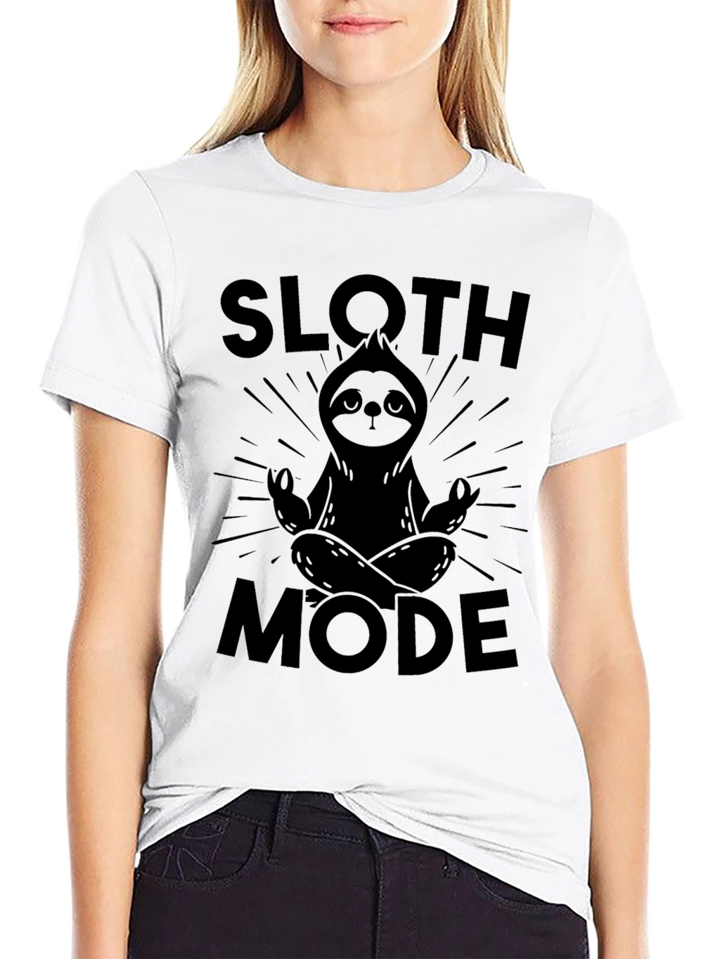 Sloth Mode Black Graphic T-Shirt
