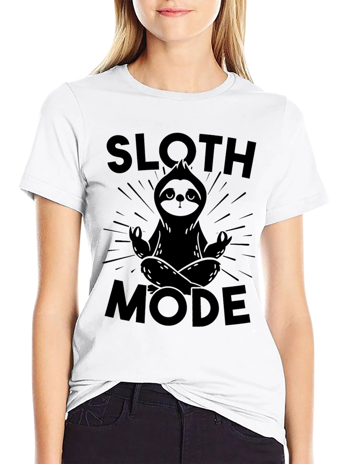 Sloth Mode Black Graphic T-Shirt