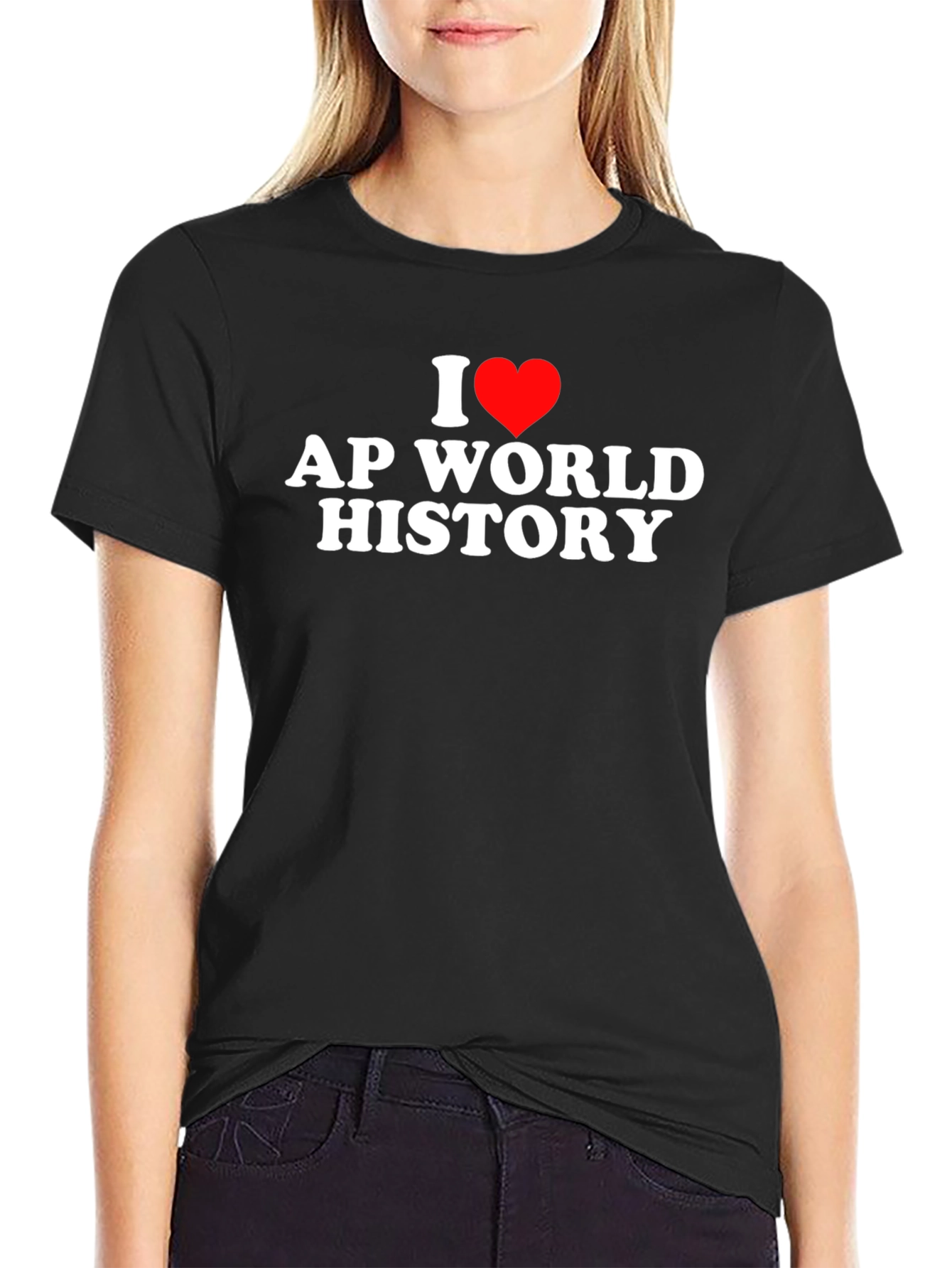 I Love AP World History Tee - Black