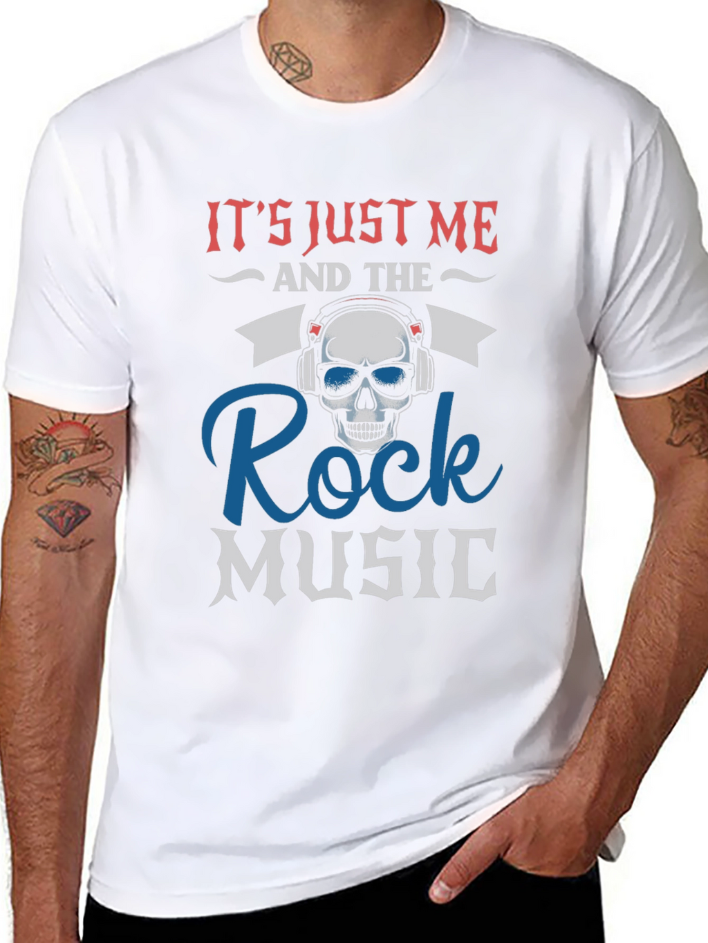 Rock Music Skull Graphic T-Shirt