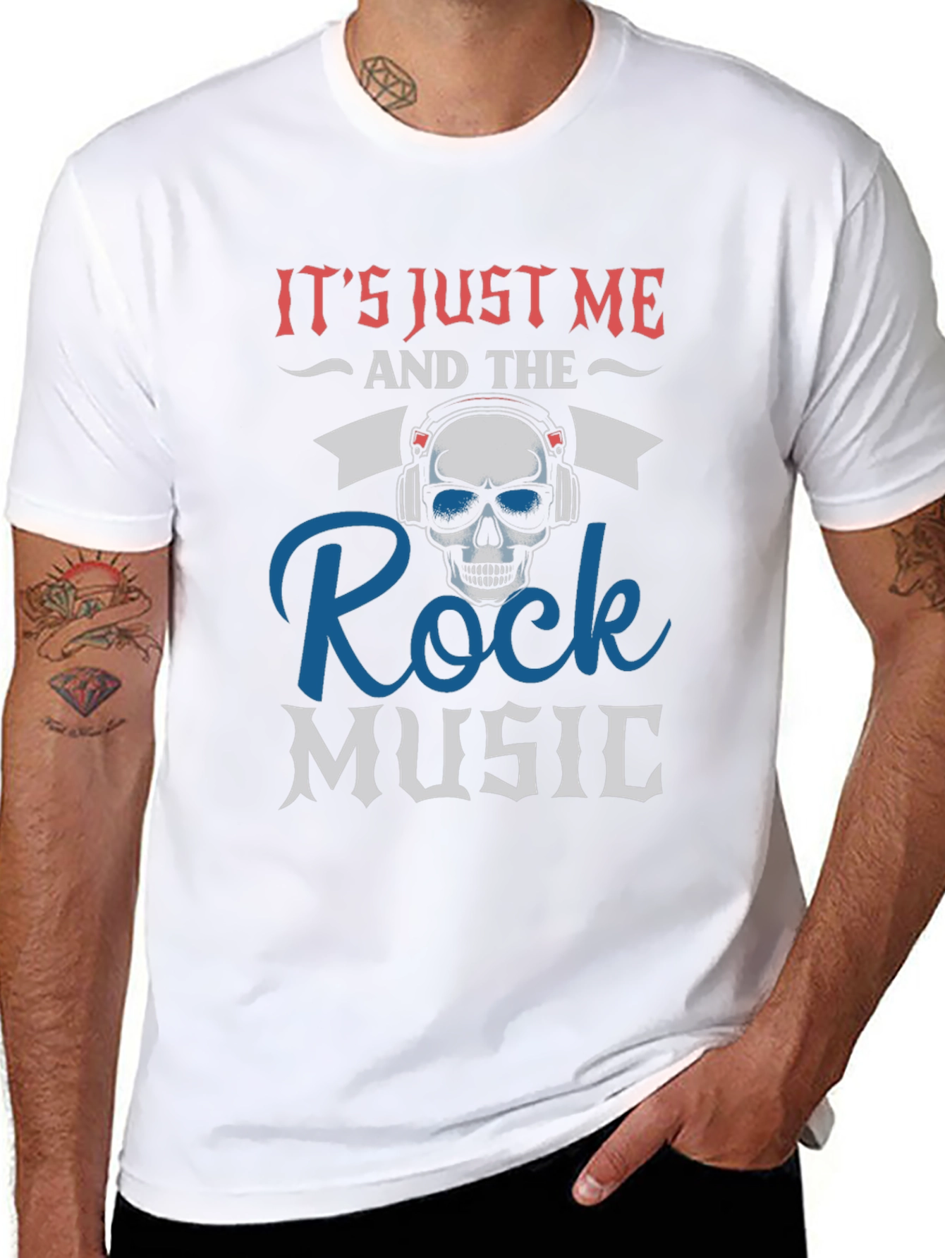 Rock Music Skull Graphic T-Shirt