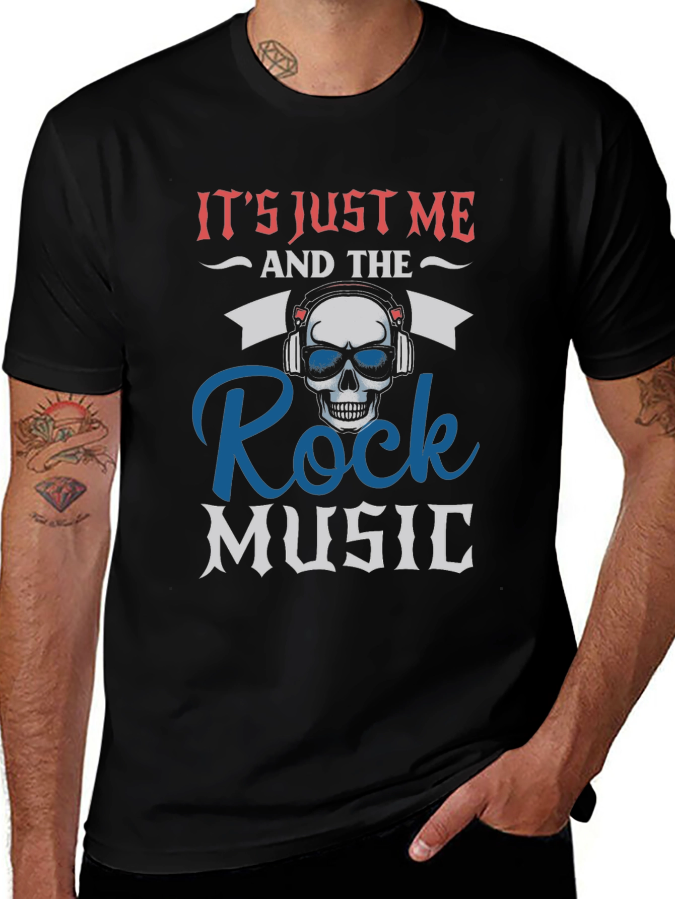 Rock Music Skull Graphic T-Shirt