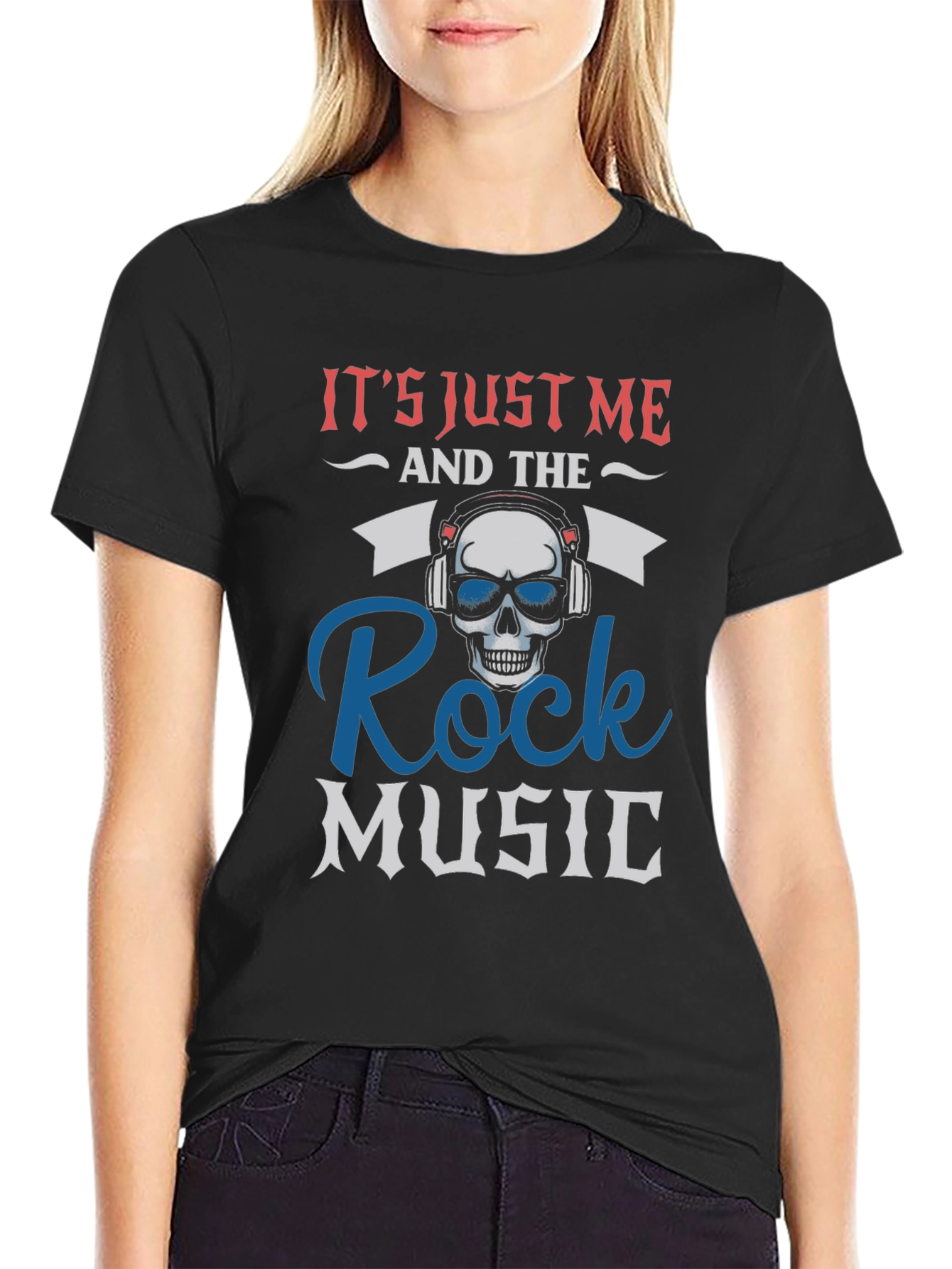 Rock Music Skull Graphic T-Shirt