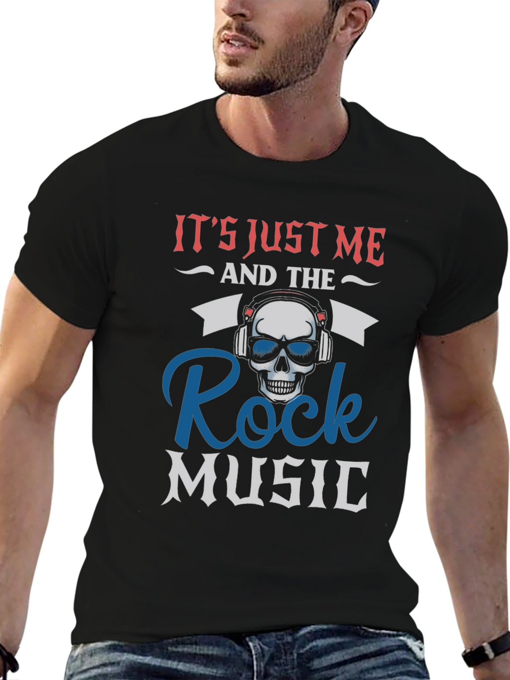 Rock Music Skull Graphic T-Shirt
