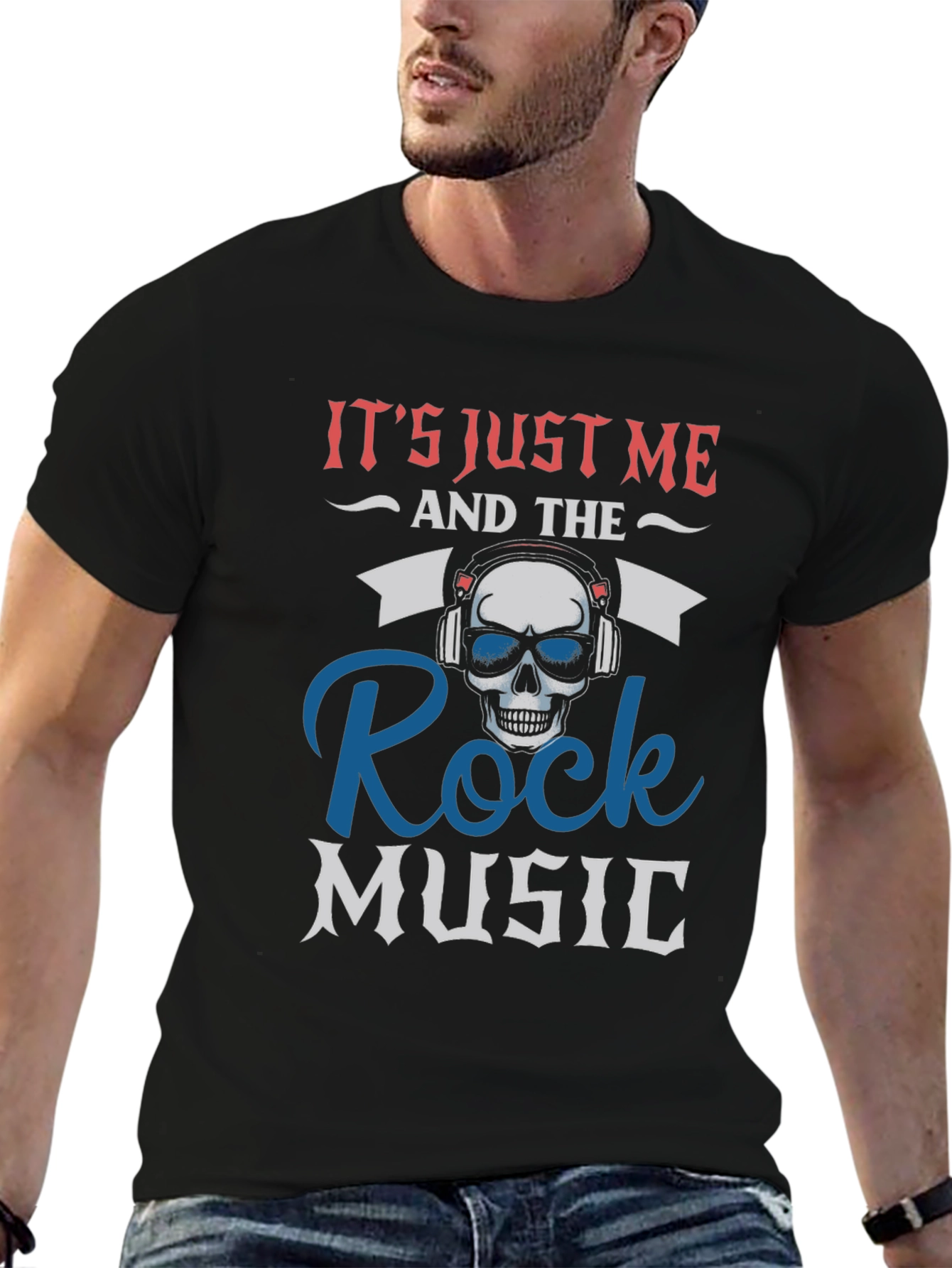 Rock Music Skull Graphic T-Shirt
