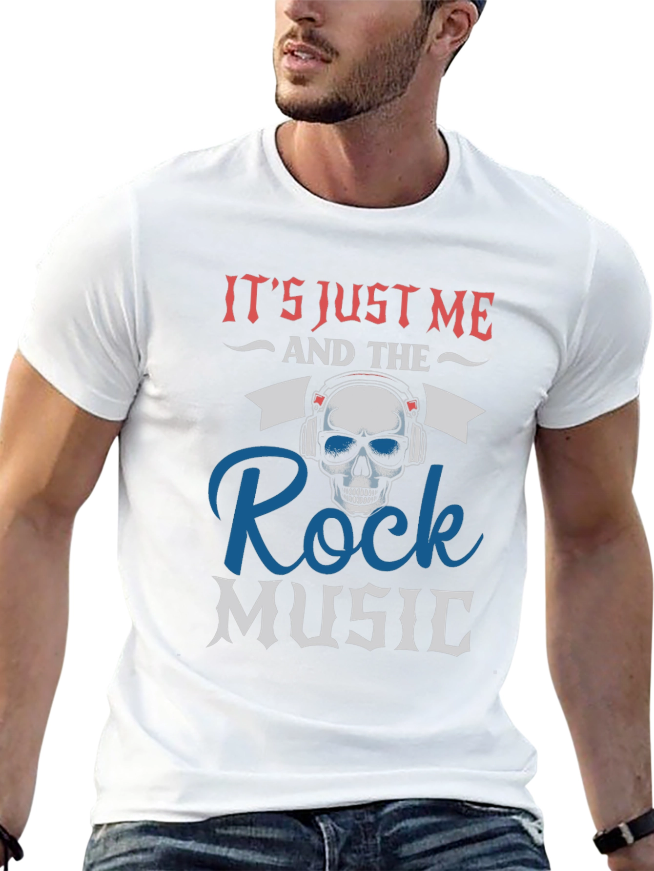Rock Music Skull Graphic T-Shirt