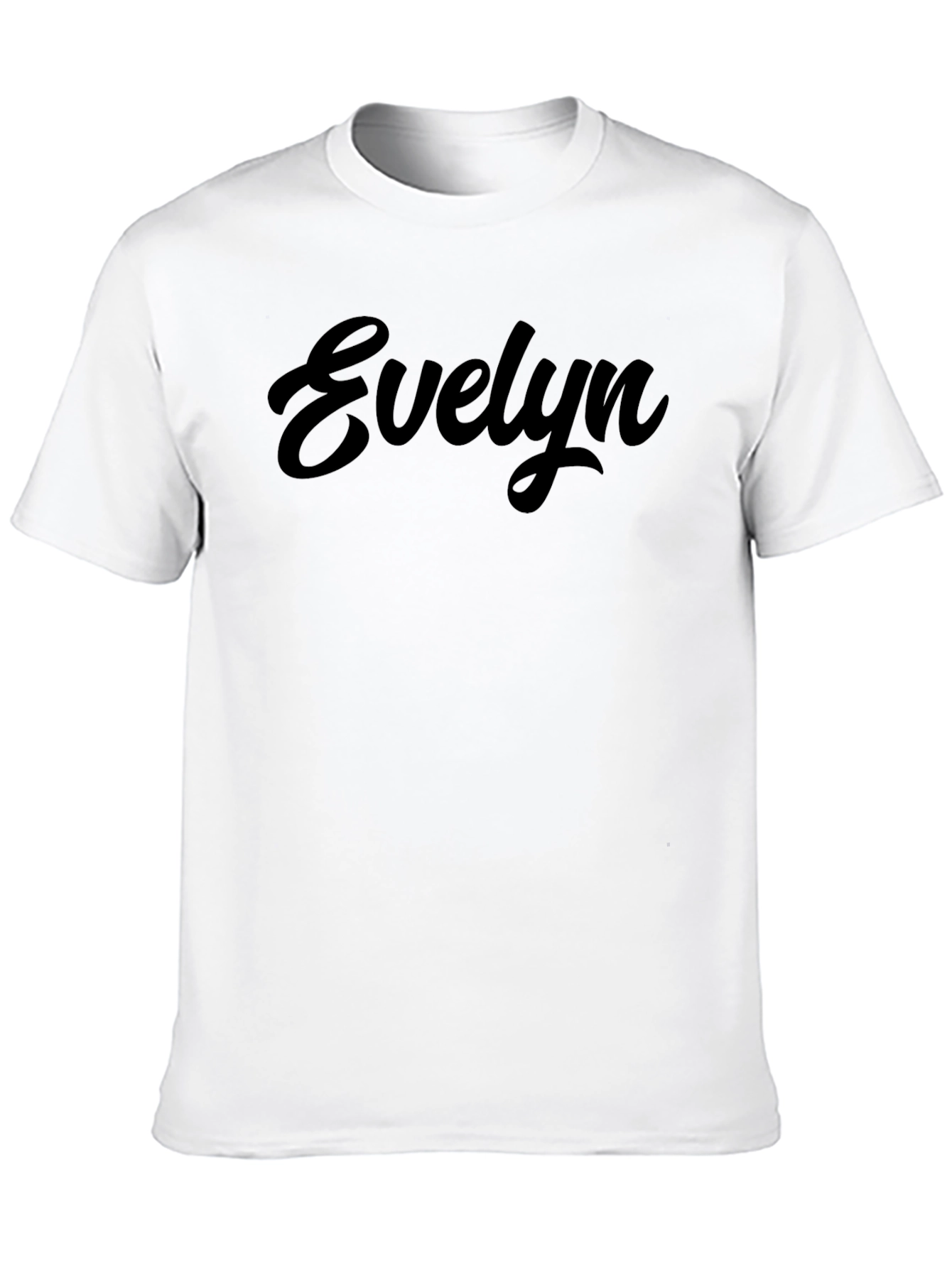 Evelyn Script Black T-Shirt - Casual Cotton Tee