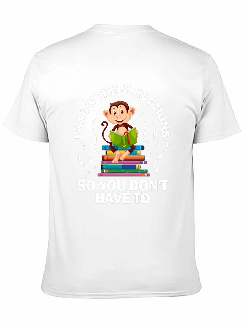 Funny Monkey Reading T-Shirt - I Know The Instructions