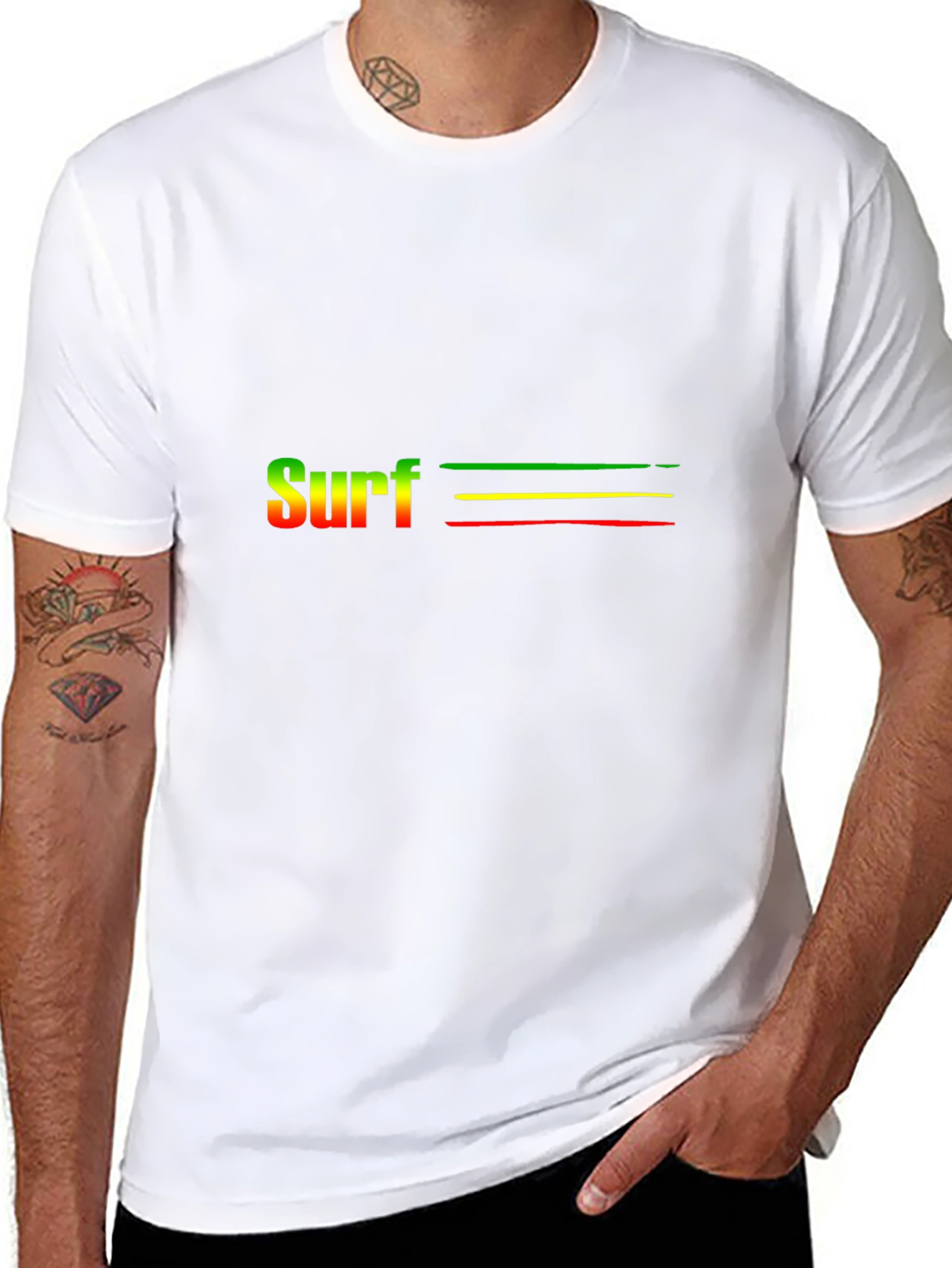 Rasta Surf T-Shirt - Casual Black Tee