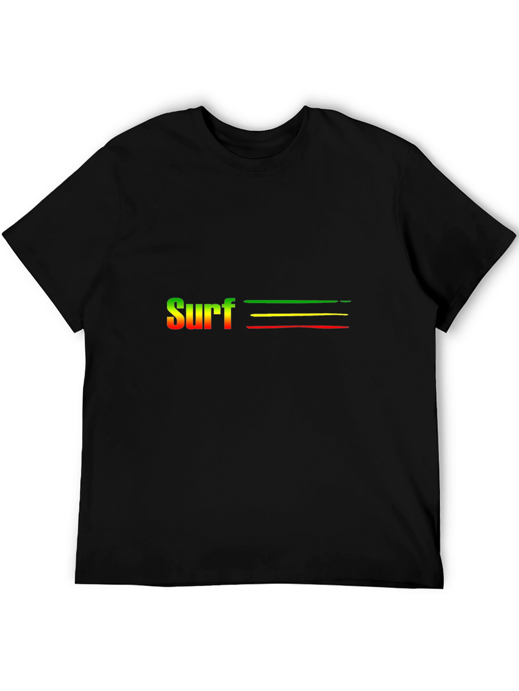 Rasta Surf T-Shirt - Casual Black Tee