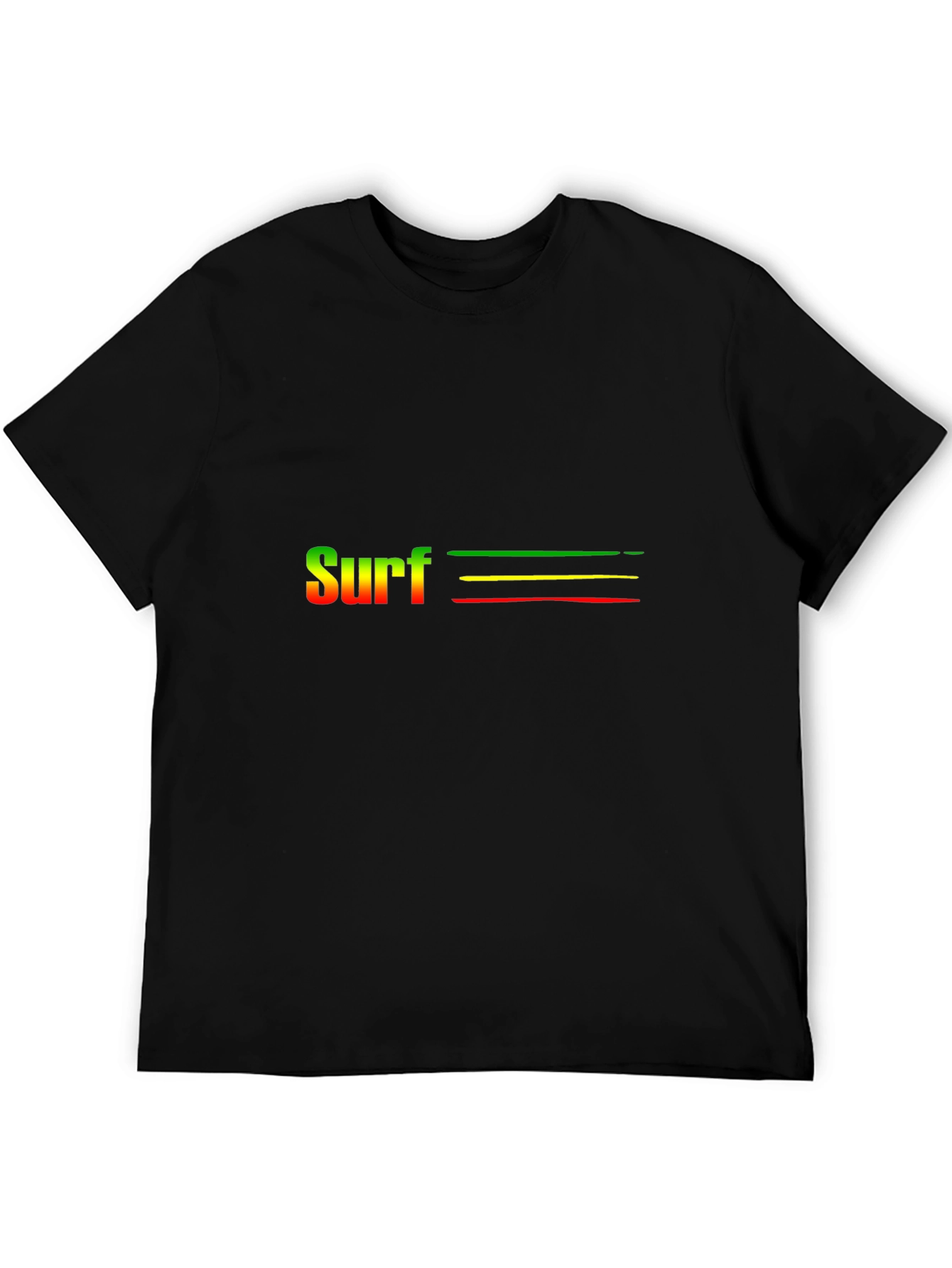 Rasta Surf T-Shirt - Casual Black Tee