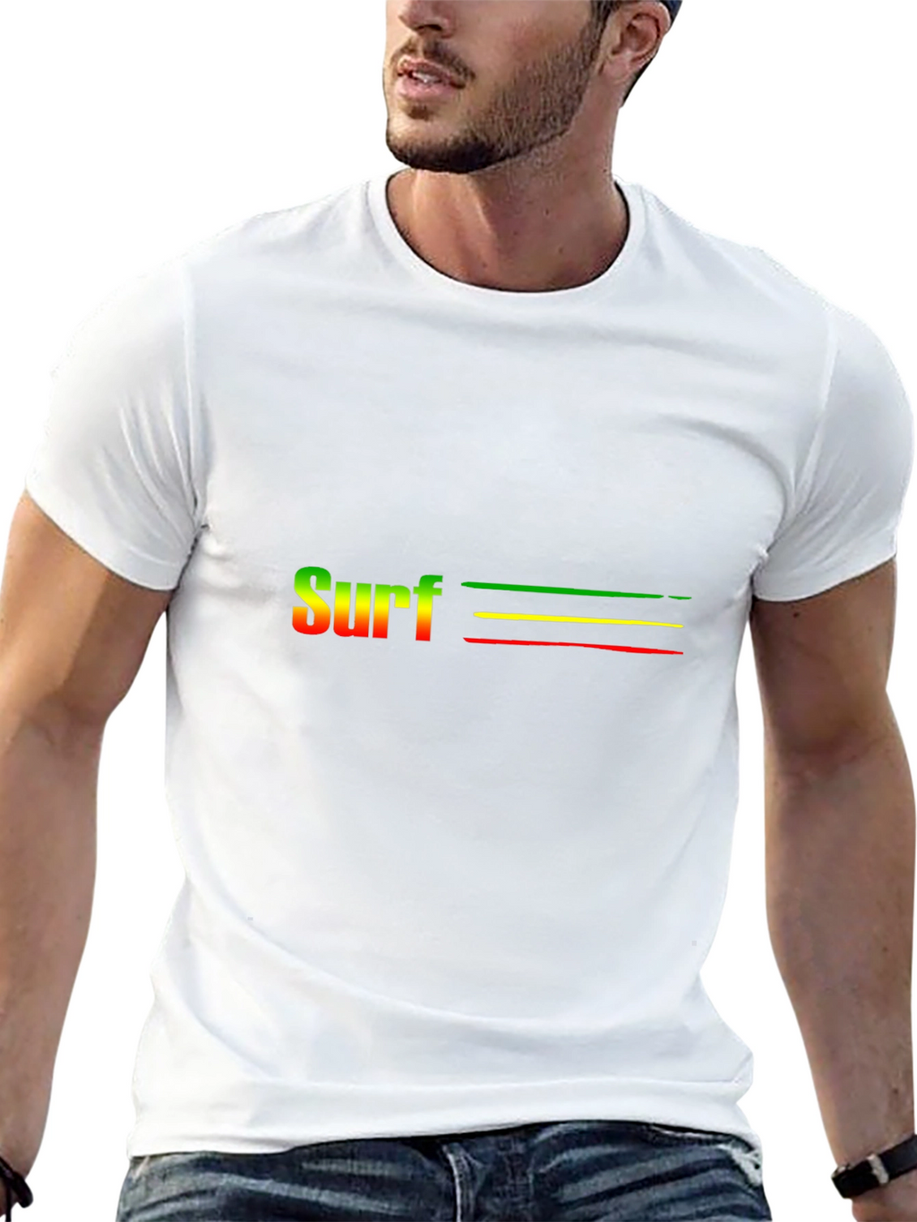 Rasta Surf T-Shirt - Casual Black Tee