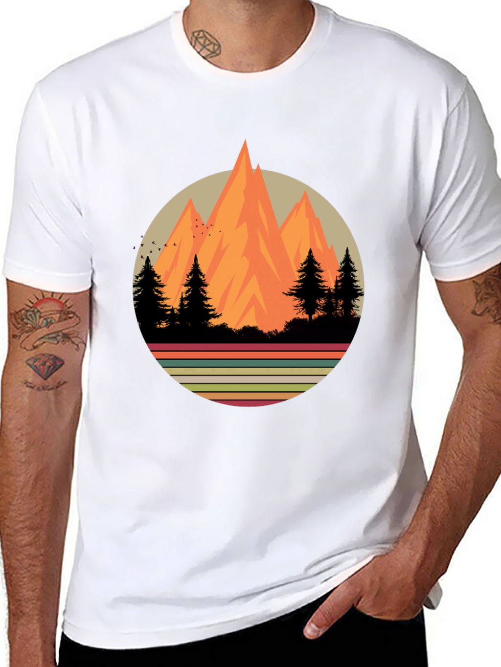 Retro Mountainscape Graphic Tee