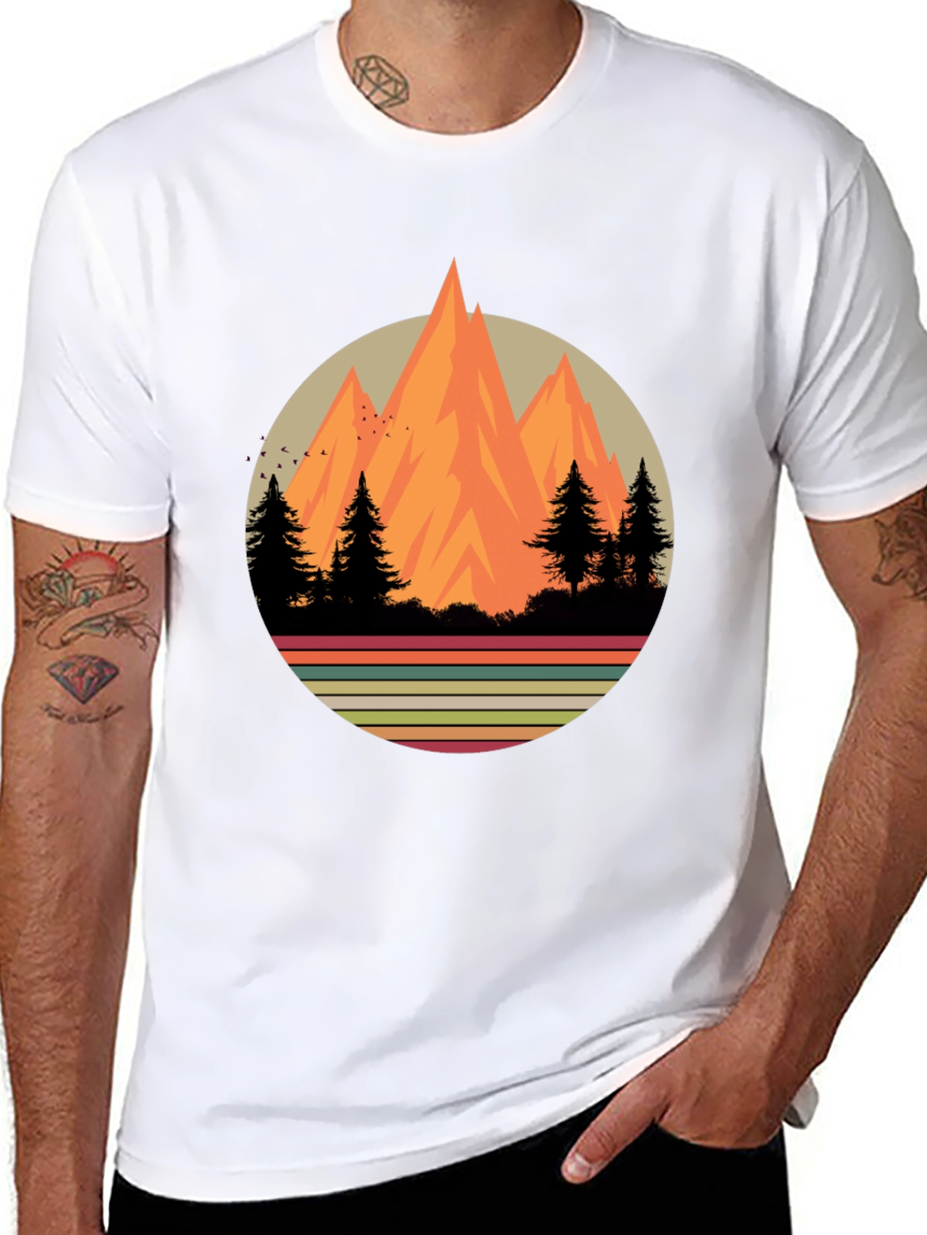 Retro Mountainscape Graphic Tee