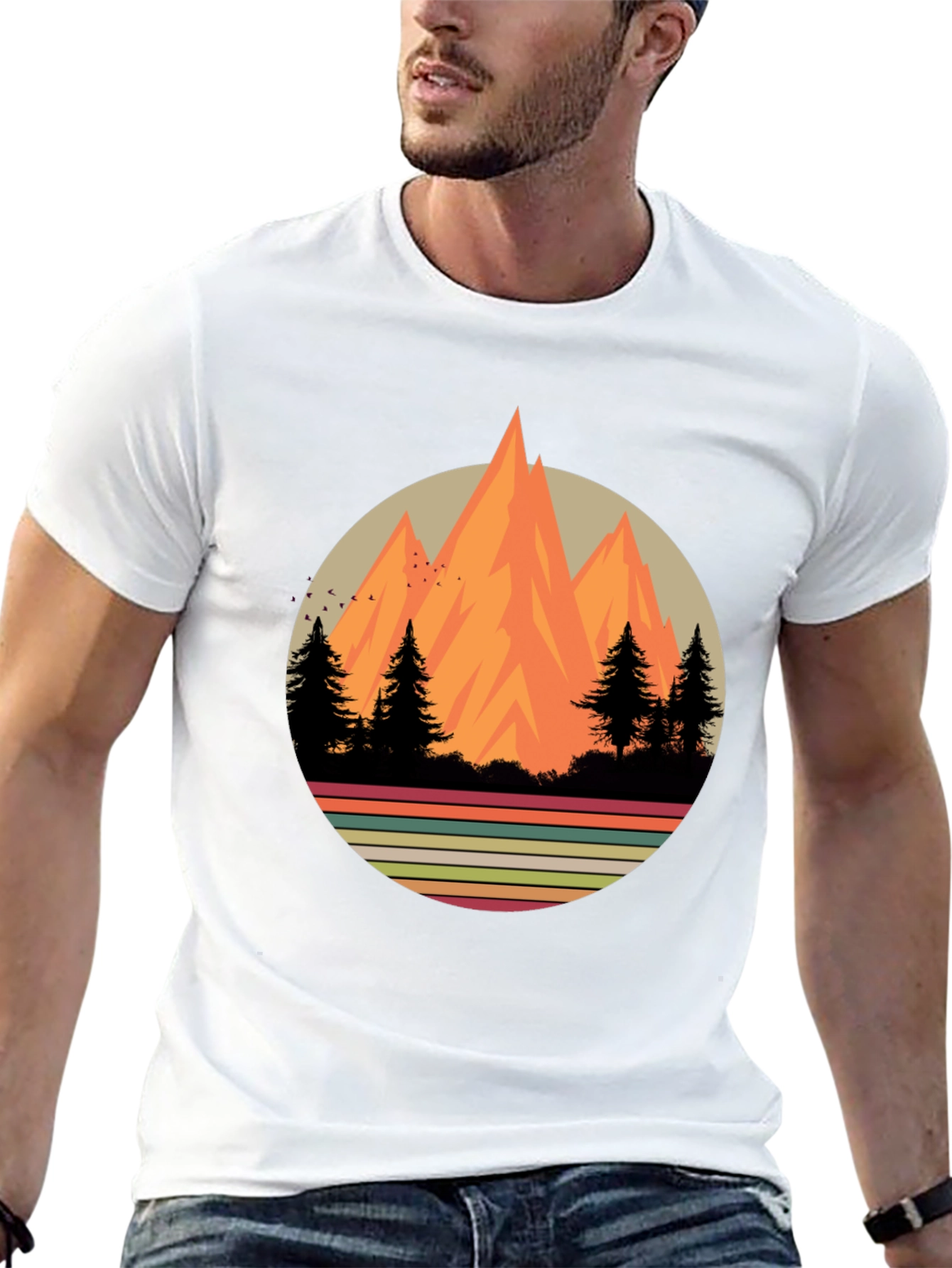 Retro Mountainscape Graphic Tee