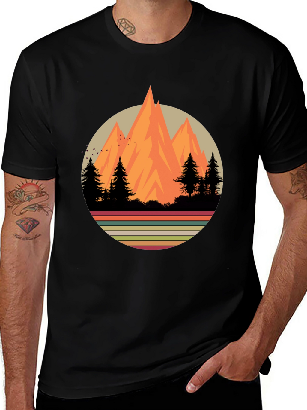 Retro Mountainscape Graphic Tee