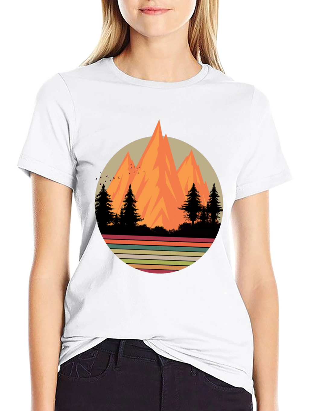 Retro Mountainscape Graphic Tee