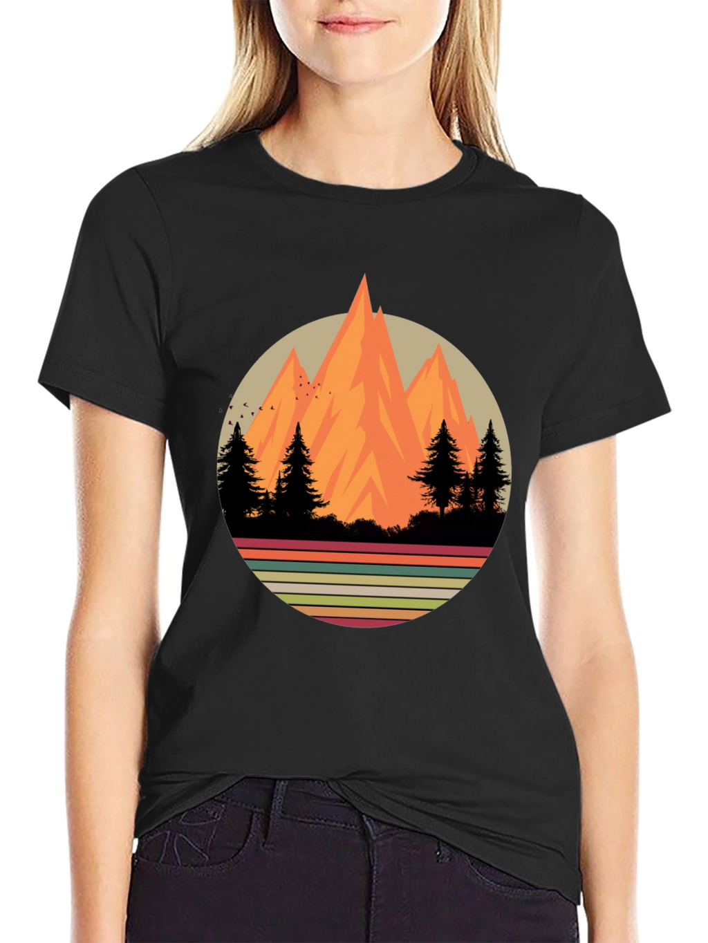 Retro Mountainscape Graphic Tee