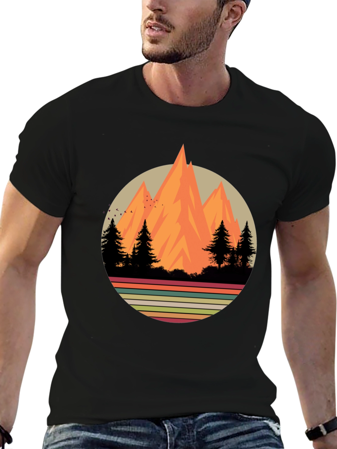 Retro Mountainscape Graphic Tee