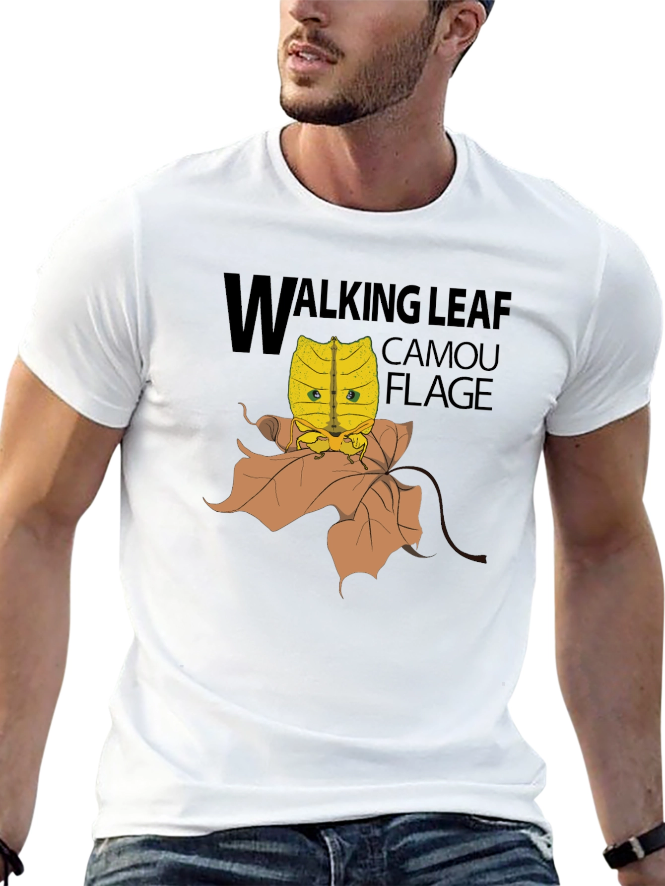Walking Leaf Camouflage T-Shirt - Unique Insect Design