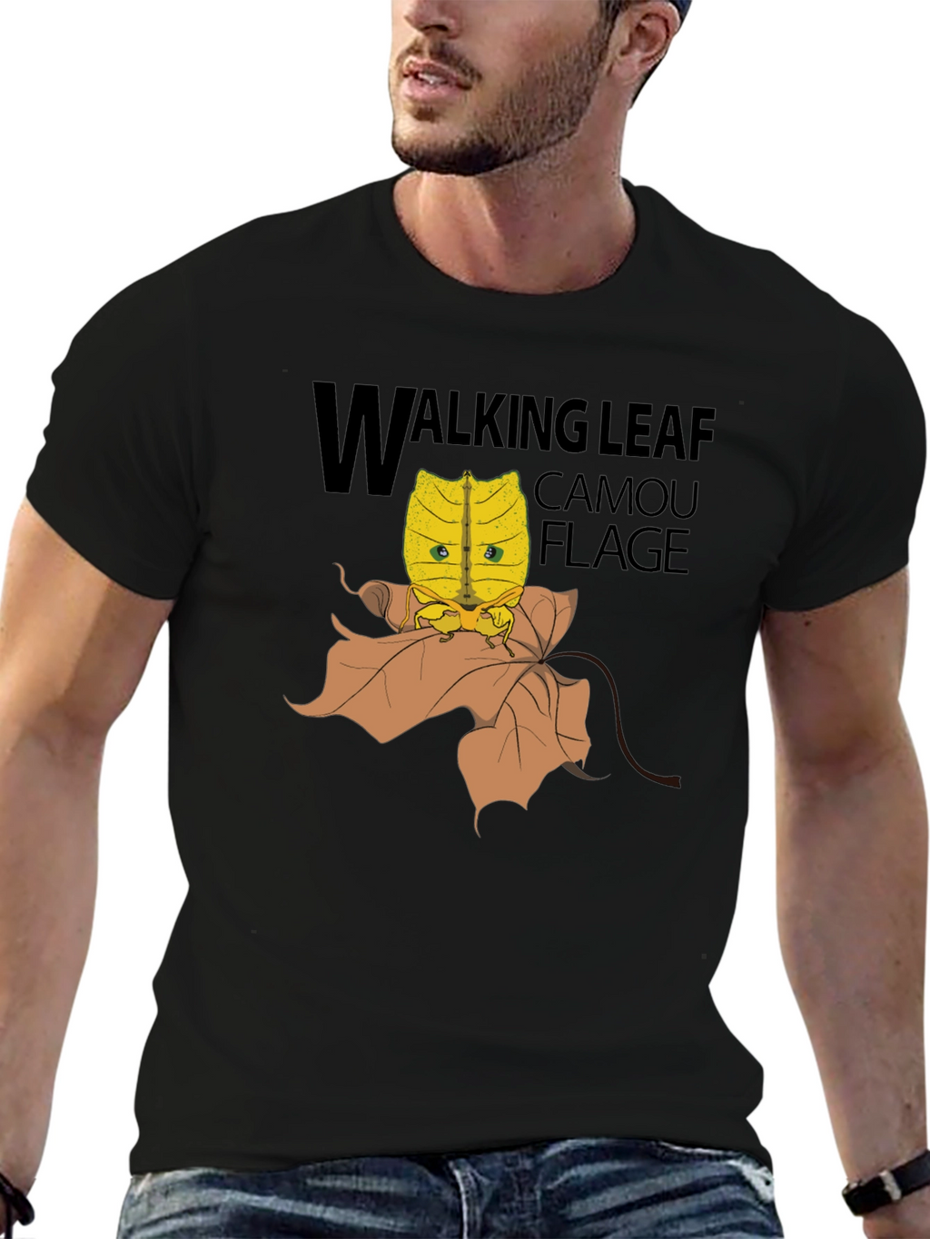Walking Leaf Camouflage T-Shirt - Unique Insect Design