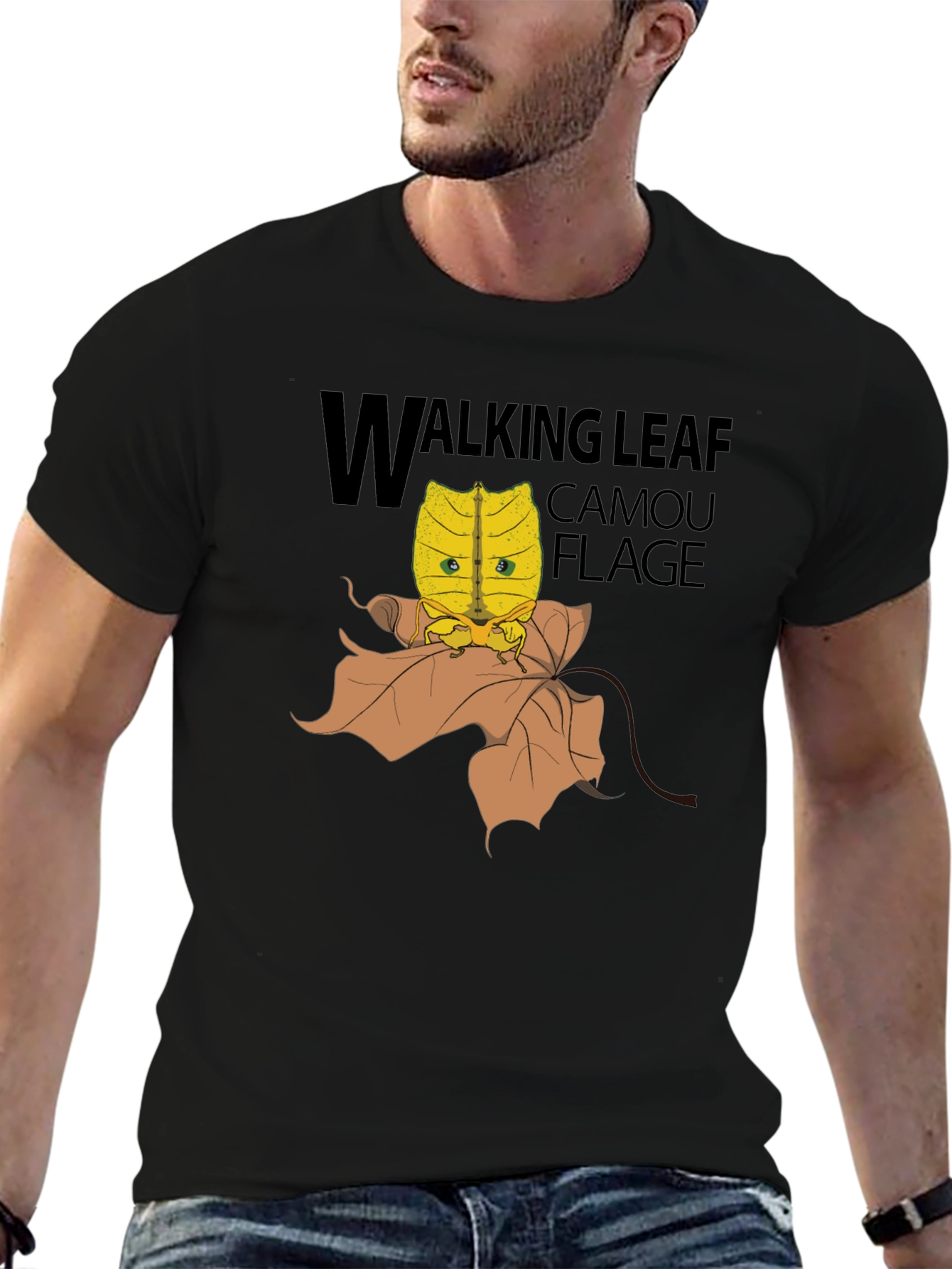 Walking Leaf Camouflage T-Shirt - Unique Insect Design