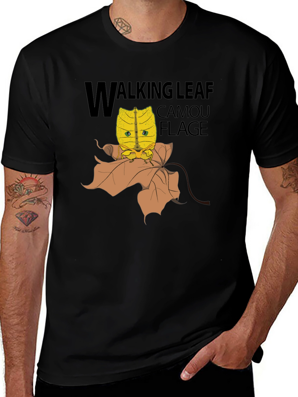 Walking Leaf Camouflage T-Shirt - Unique Insect Design
