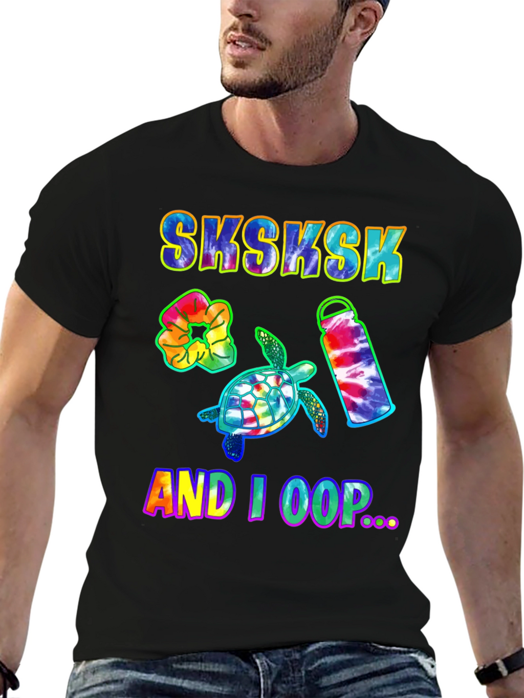 Sksksk And I Oop Turtle Tie Dye T-Shirt