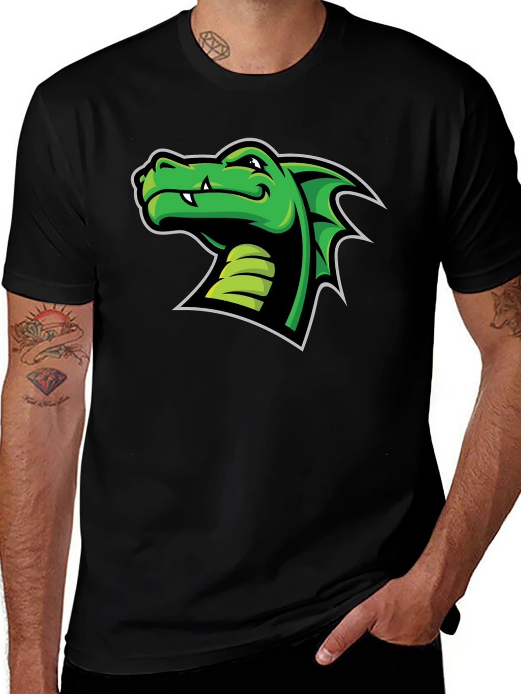 Green Dragon Graphic T-Shirt - Cool Graphic Tee