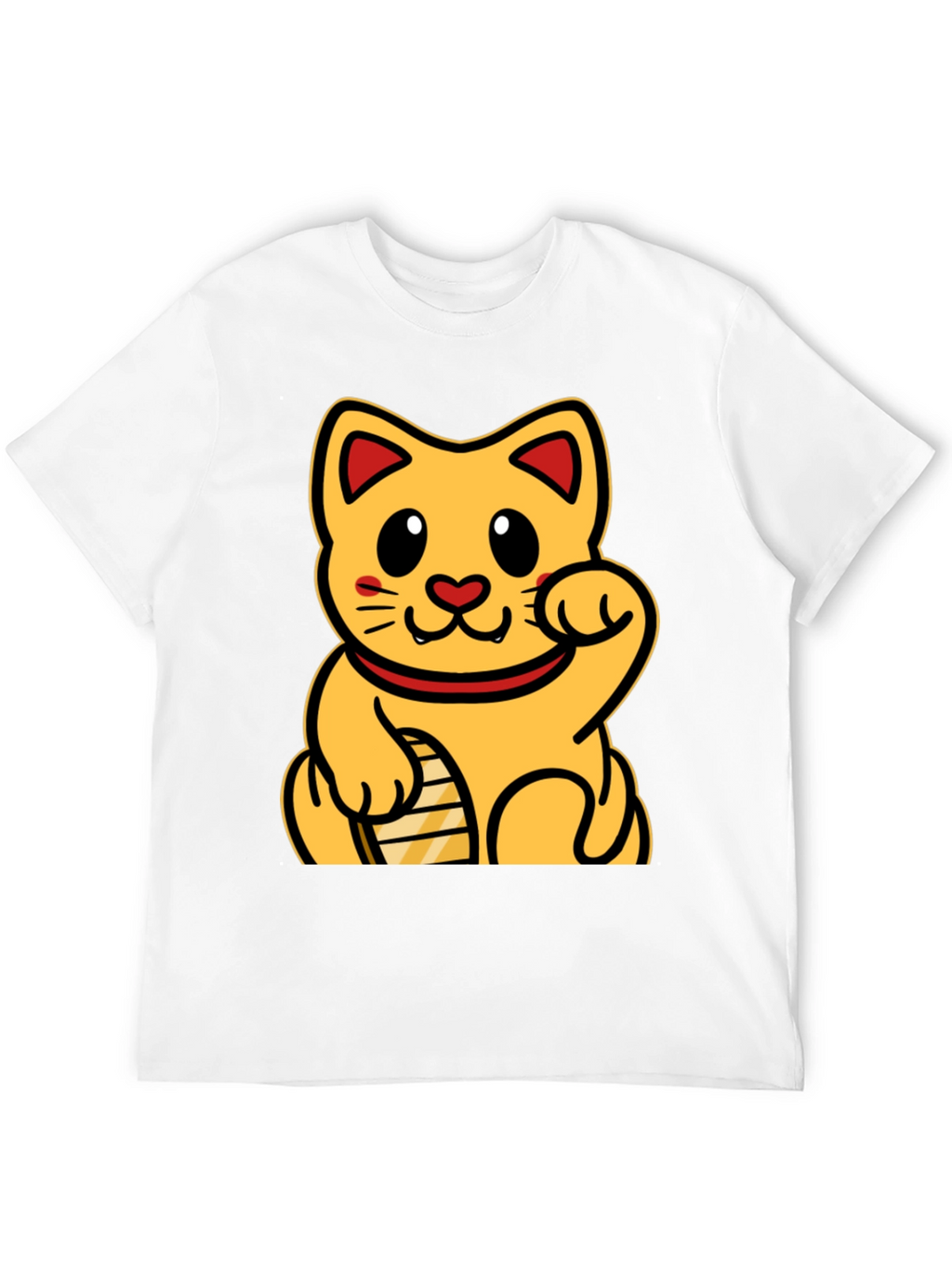Lucky Cat Graphic T-Shirt - Black