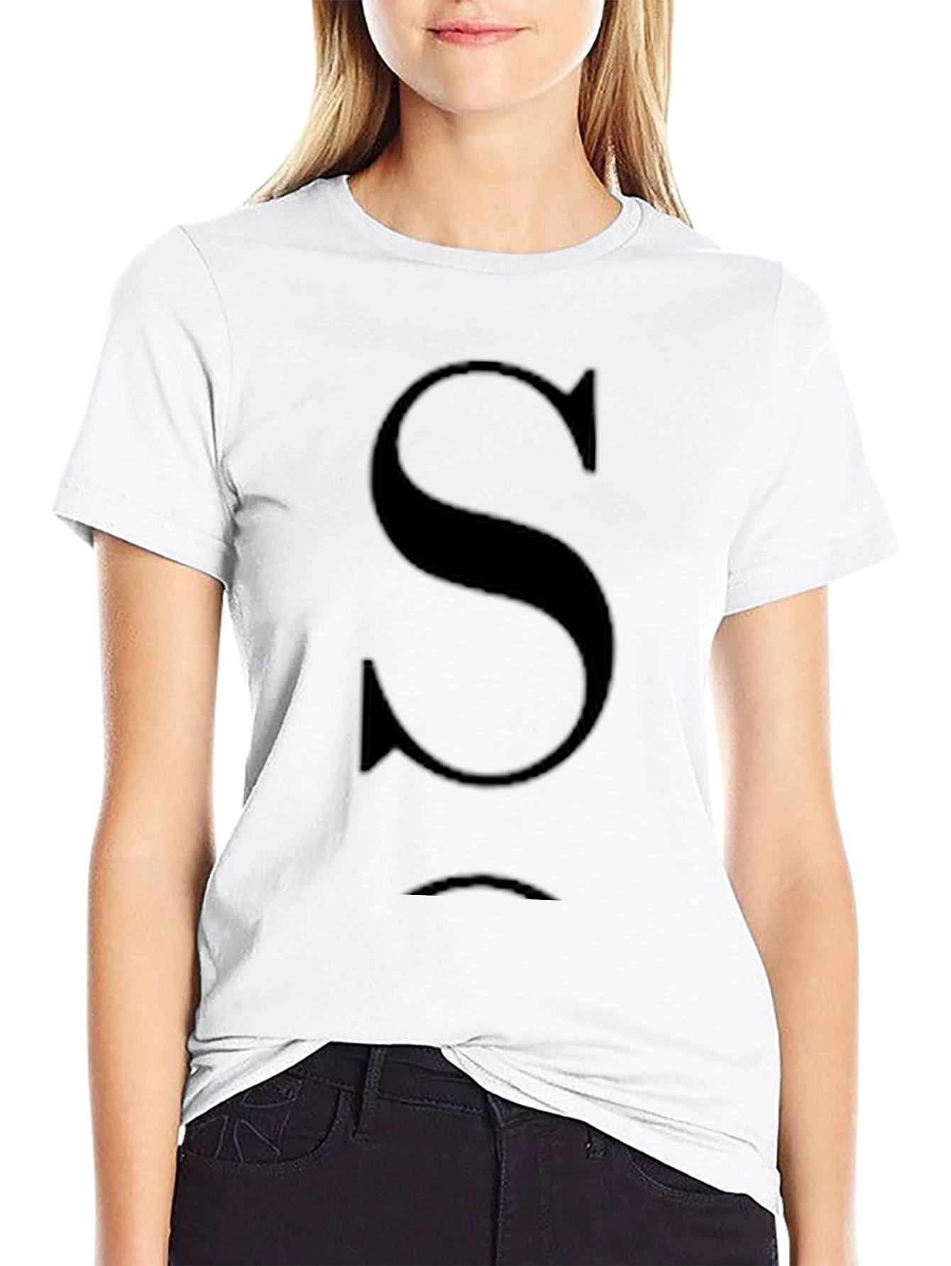 Mens Black T-Shirt with S Design