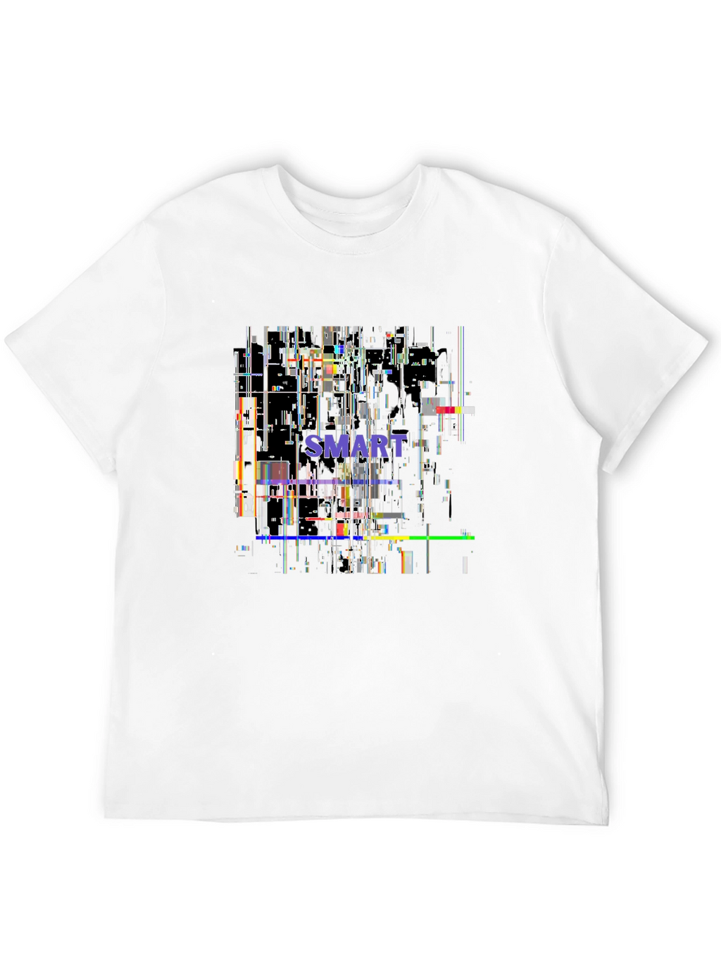 Smart Glitch Black T-Shirt - Abstract Graphic Tee