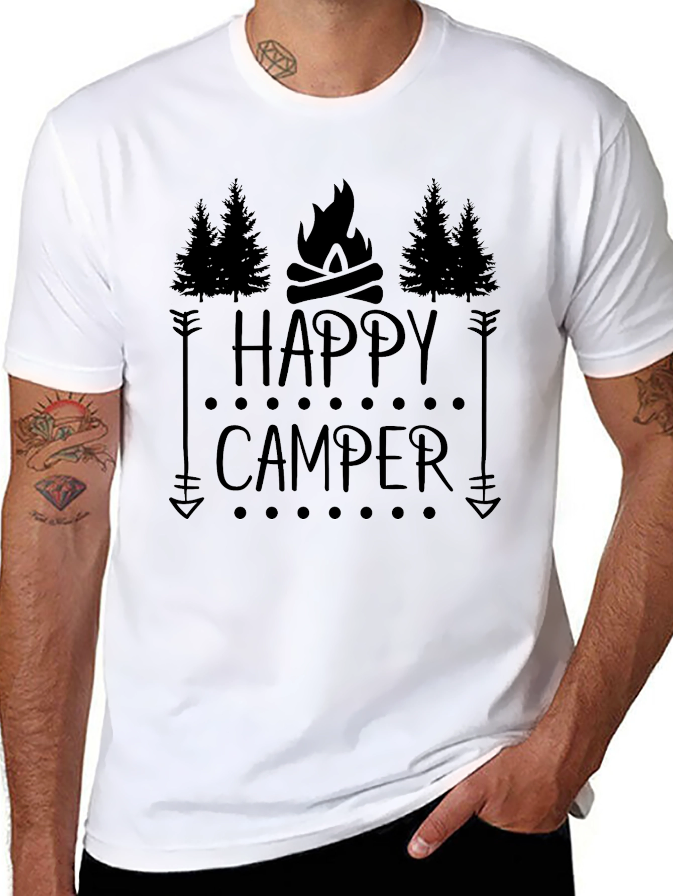 Happy Camper Graphic Tee - Outdoor Adventure Shirt