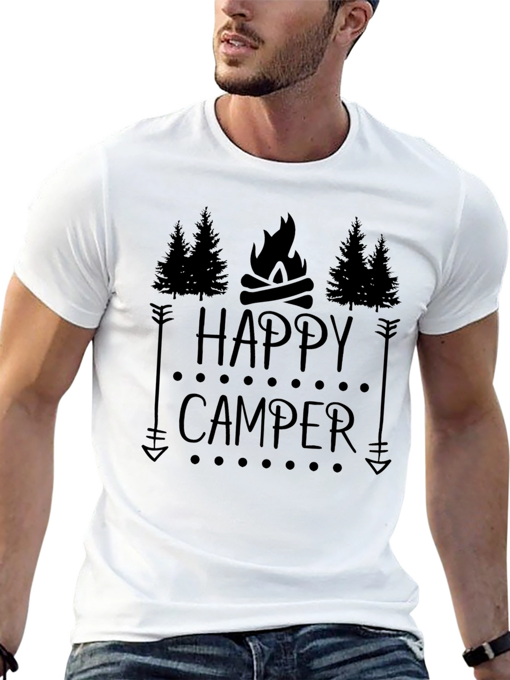 Happy Camper Graphic Tee - Outdoor Adventure Shirt