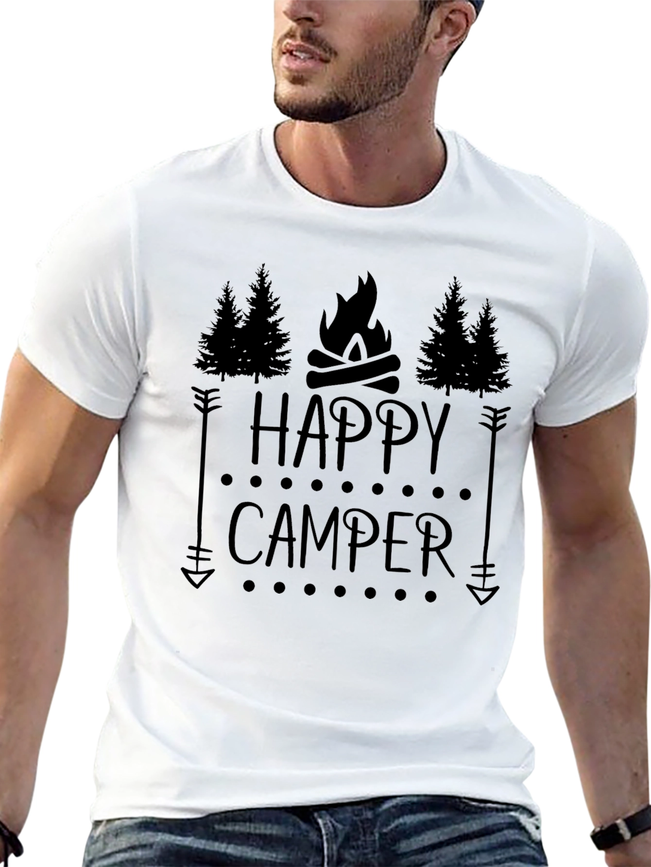 Happy Camper Graphic Tee - Outdoor Adventure Shirt