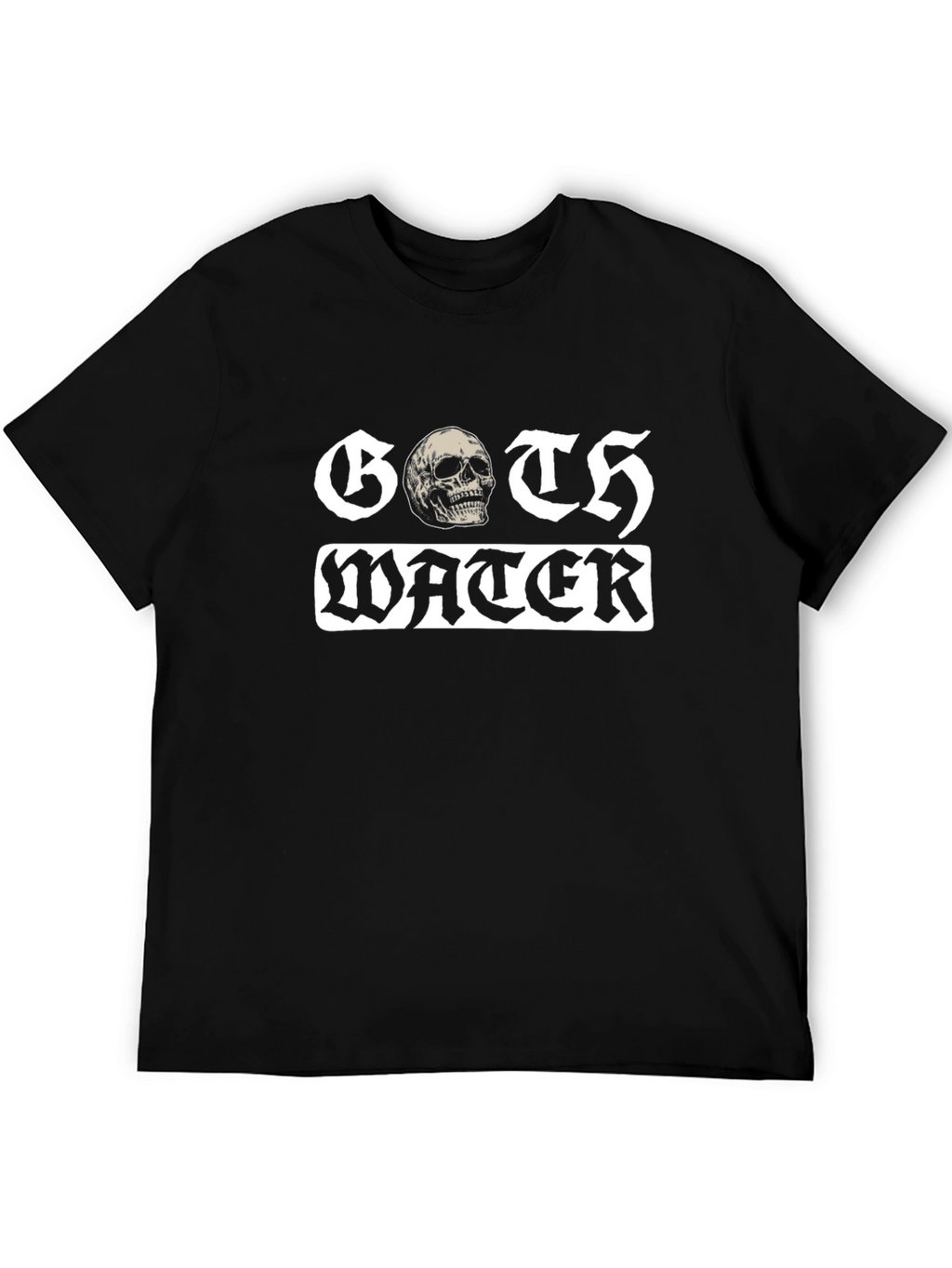Goth Water Skull T-Shirt - Black Graphic Tee
