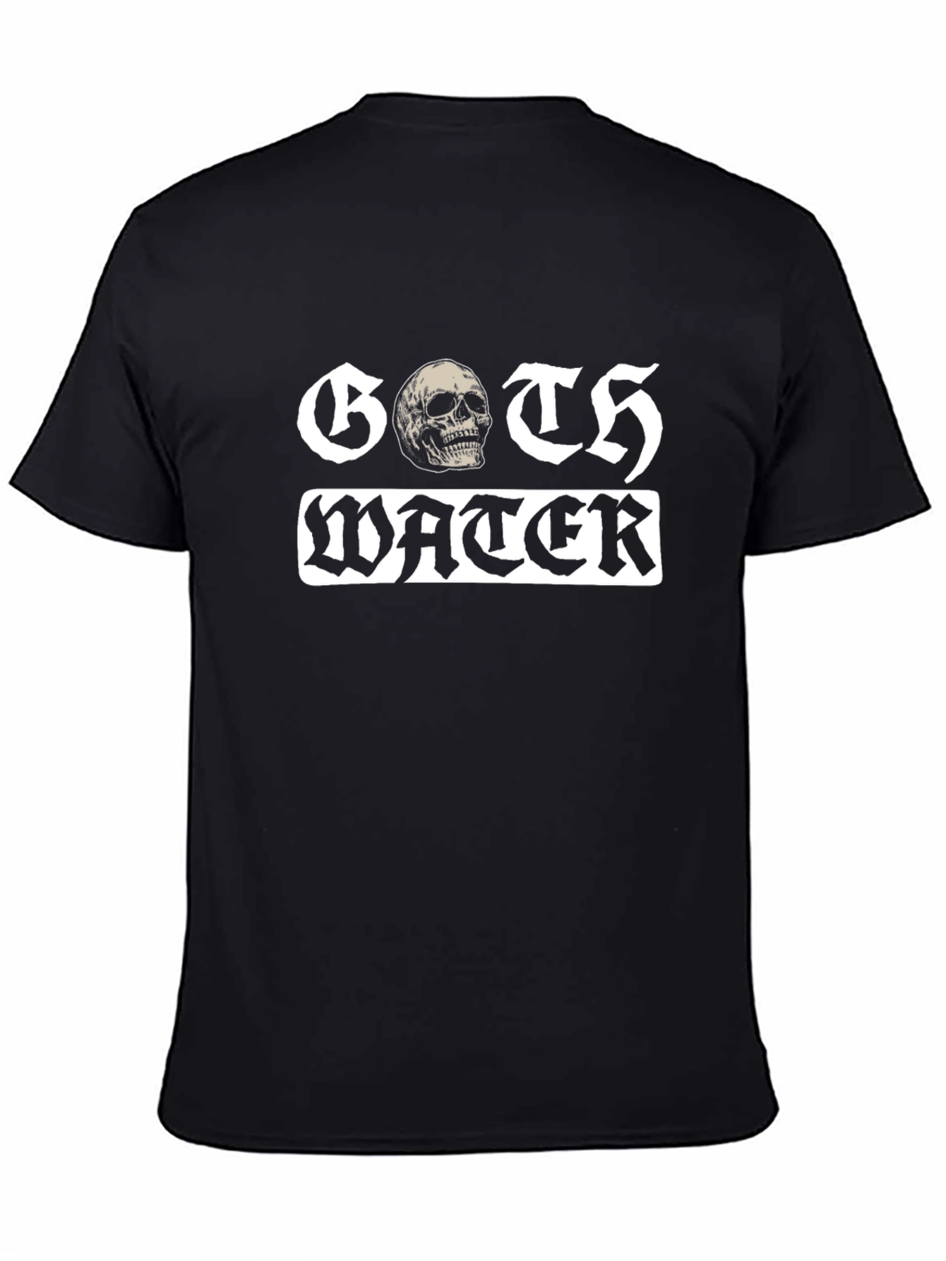 Goth Water Skull T-Shirt - Black Graphic Tee