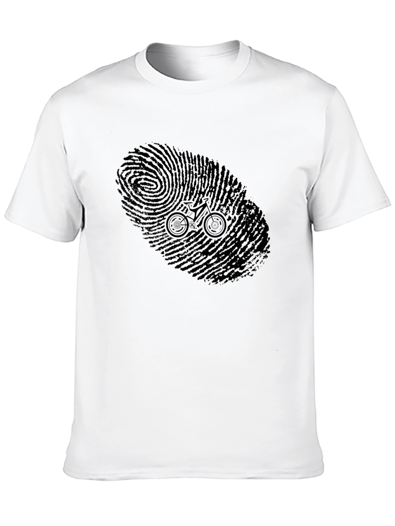 Bike Print Tee - Black Cotton Bicycle Graphic T-Shirt